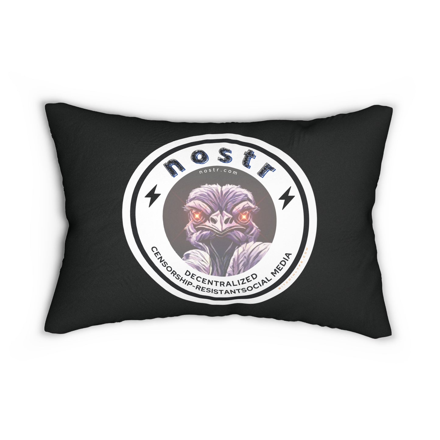 nostr Decentralized Nostrich, Lumbar Pillow
