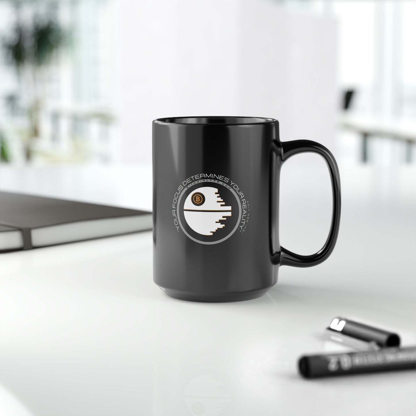 Focus Determines Reality Black Mug
