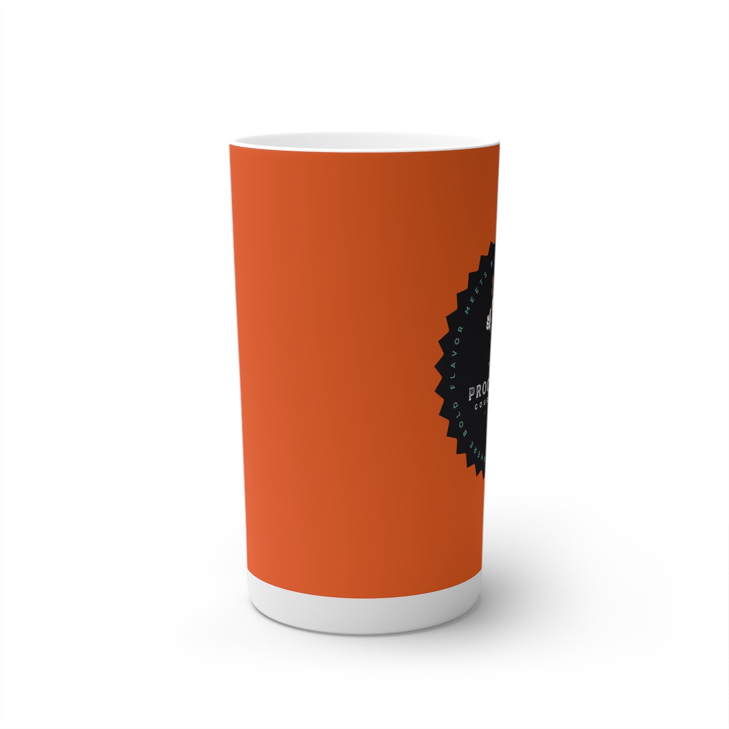 Proof-O-Perk Logo Orange Conical Coffee Mugs (3oz, 8oz, 12oz)