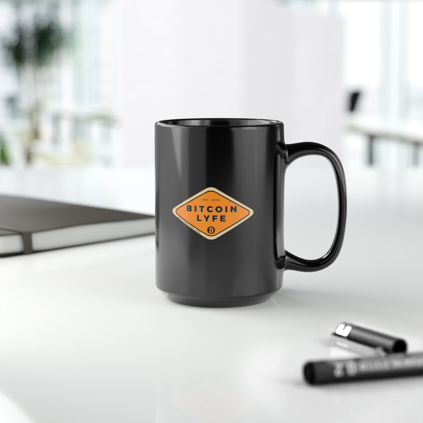 Bitcoin LYFE Black Mug, 15oz