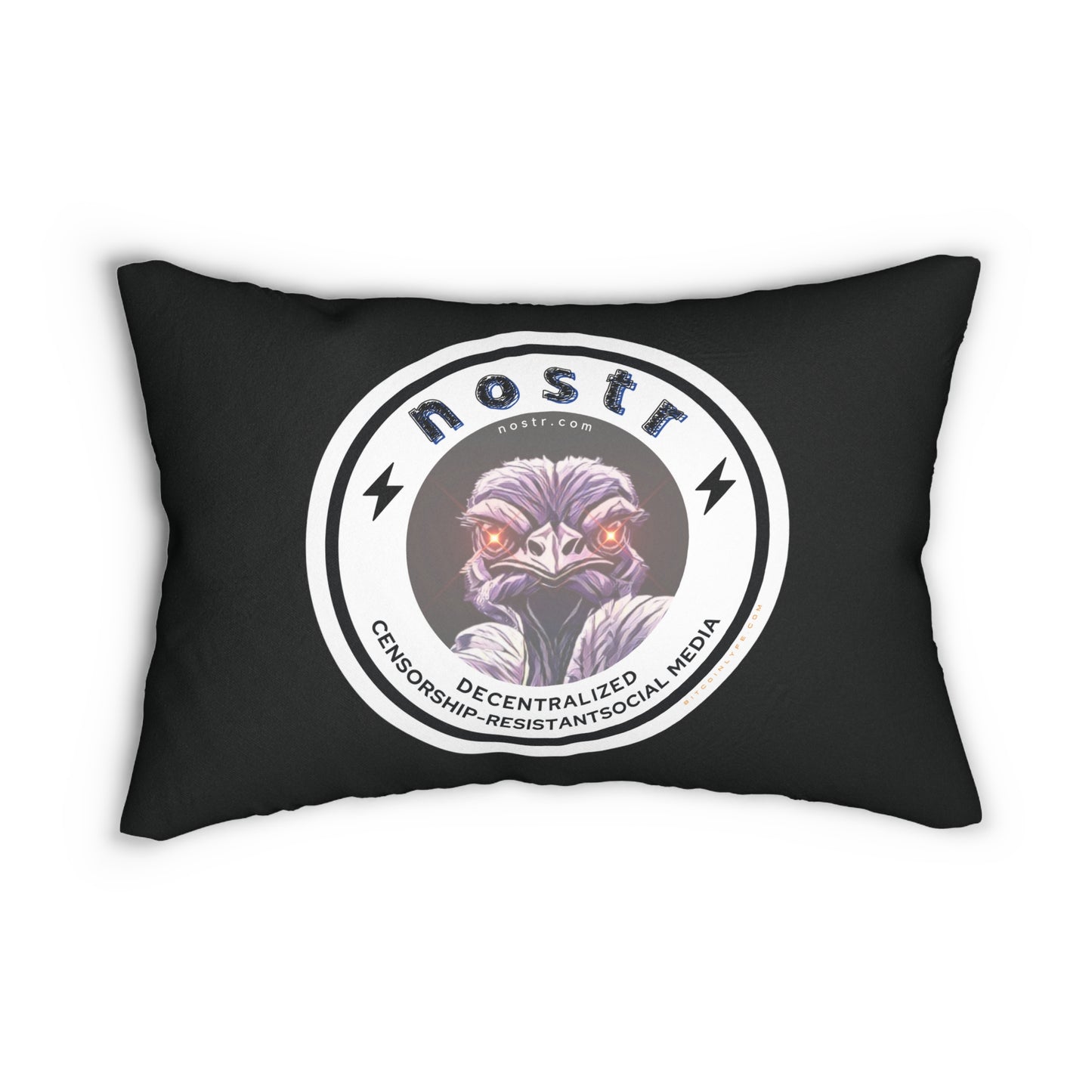 nostr Decentralized Nostrich, Lumbar Pillow