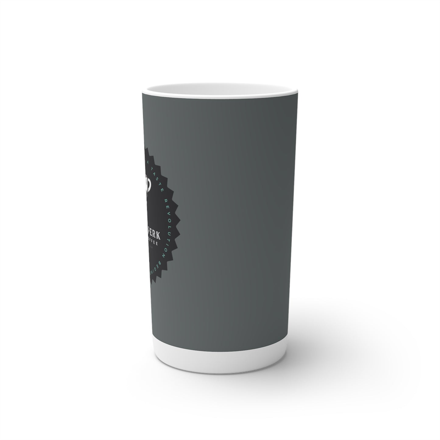 Proof-O-Perk Logo Gray Conical Coffee Mugs (3oz, 8oz, 12oz)