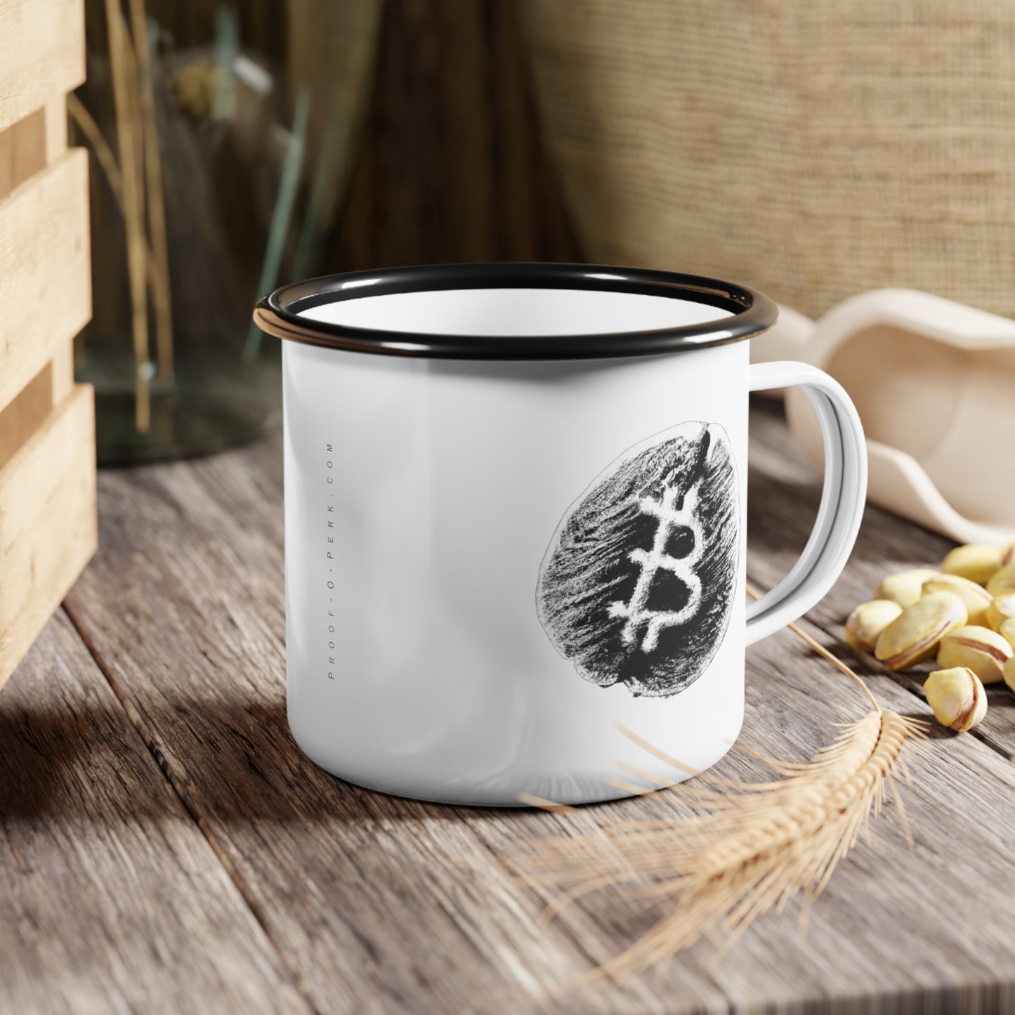 Proof-O-Perk B-Bean Enameled Steel Mug