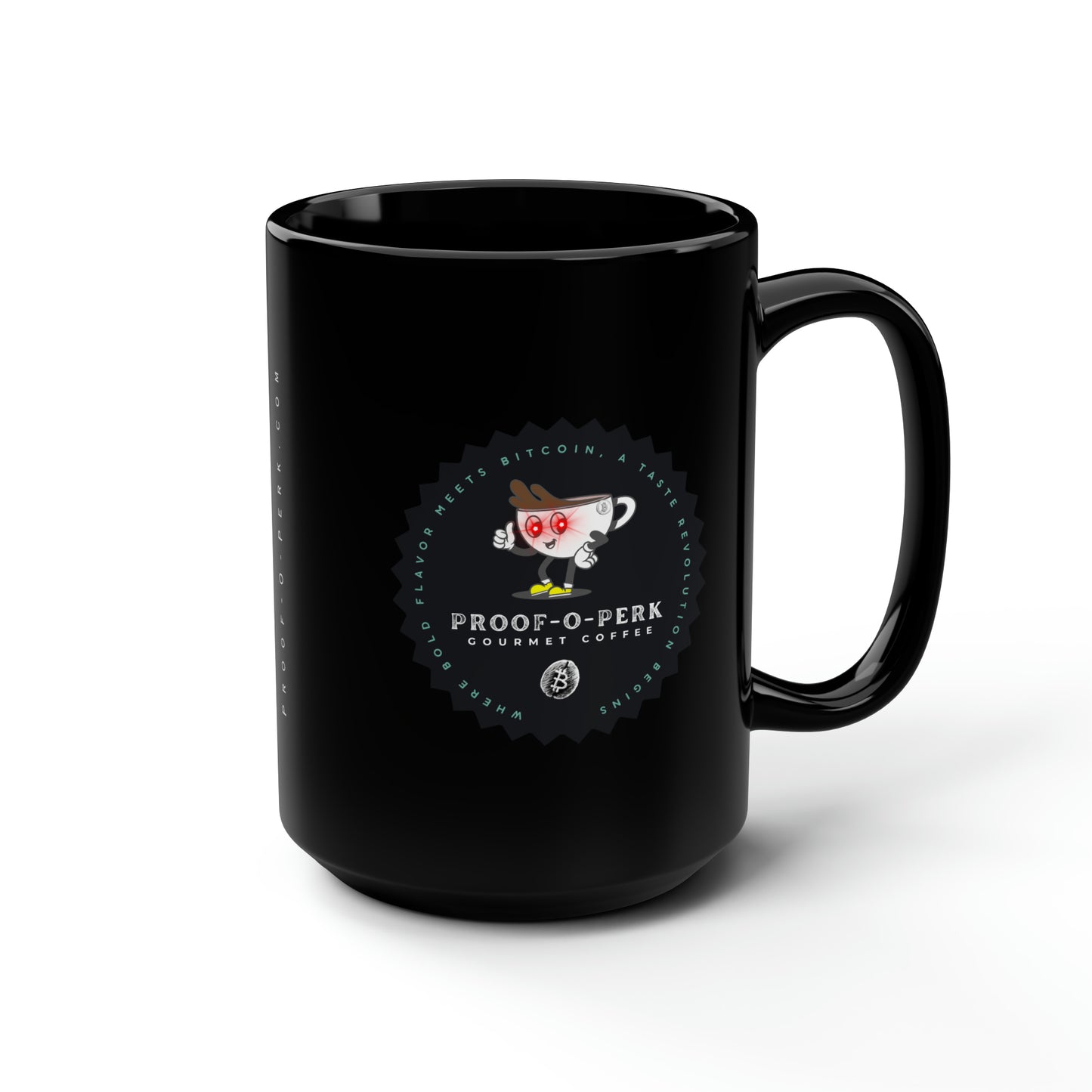 Proof-O-Perk Logo Black Mug