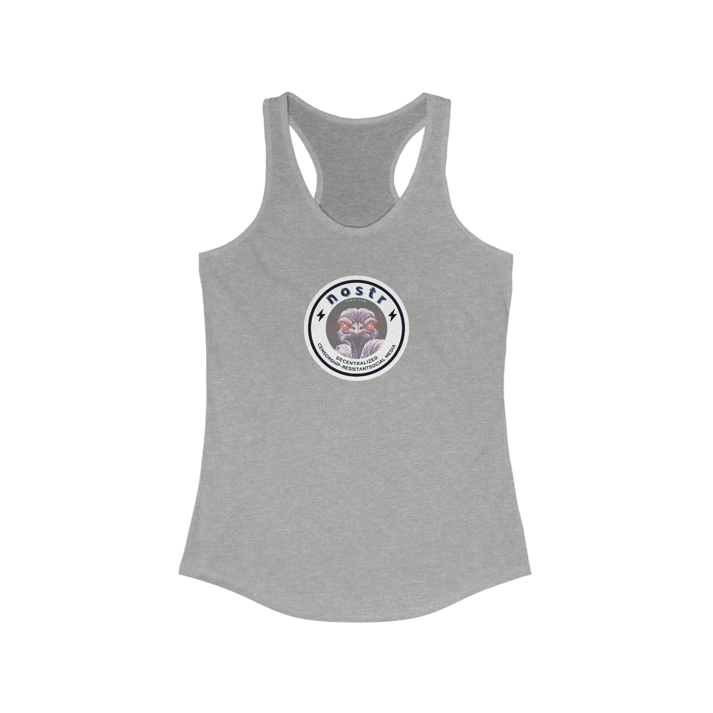 nostr Decentralized Nostrich, Racerback Tank