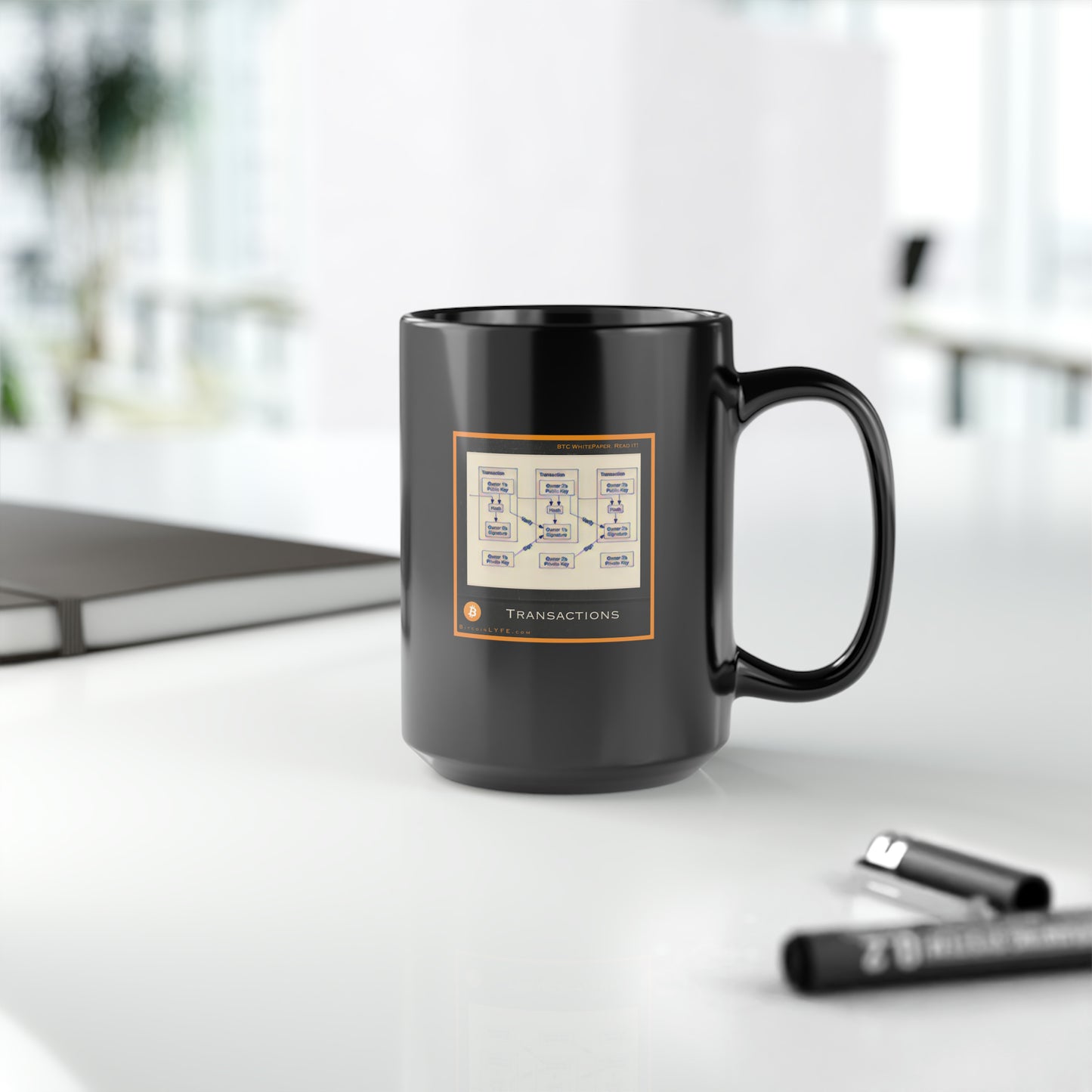 Bitcoin Whitepaper Figure Mug, Transactions