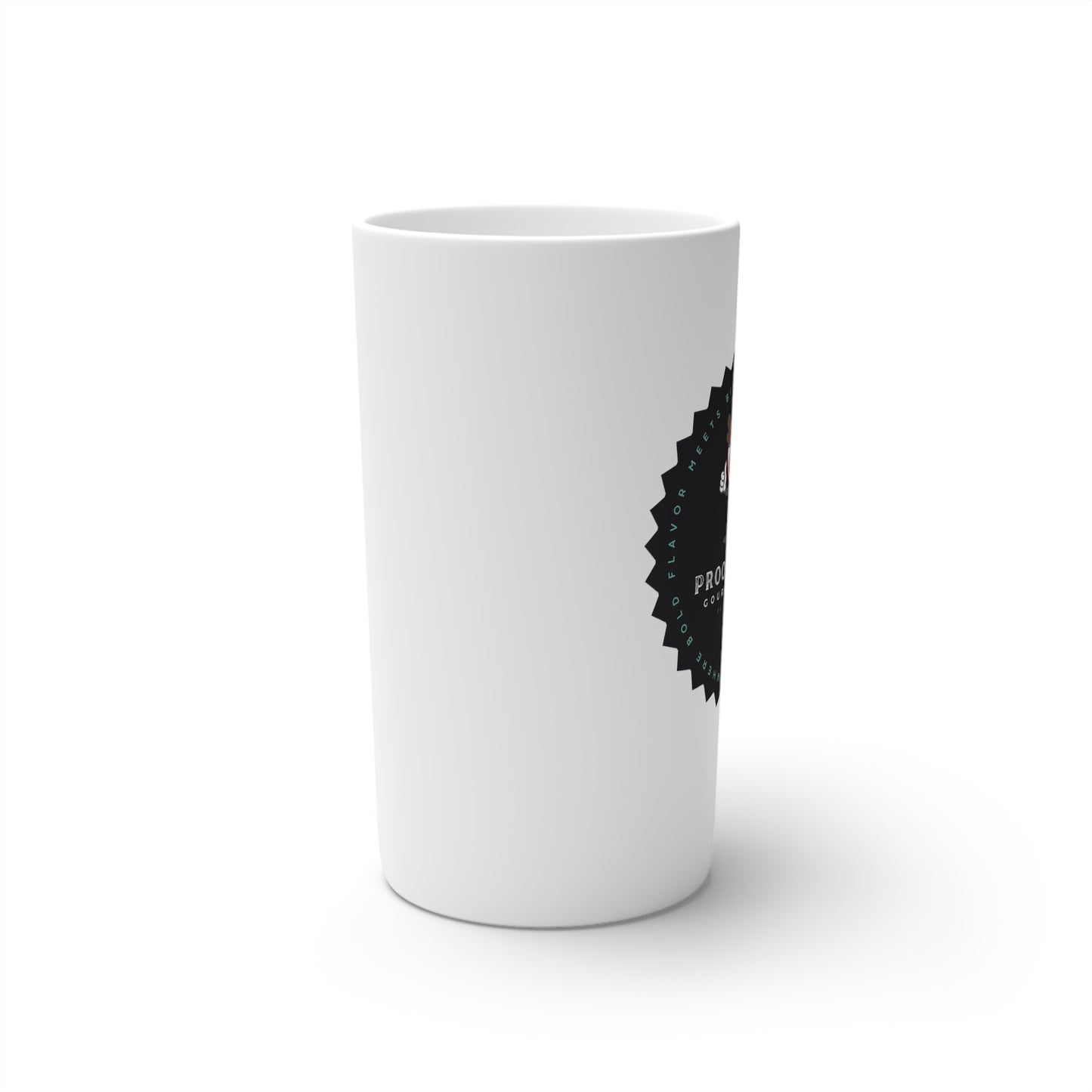 Proof-O-Perk Logo White Conical Coffee Mugs (3oz, 8oz, 12oz)