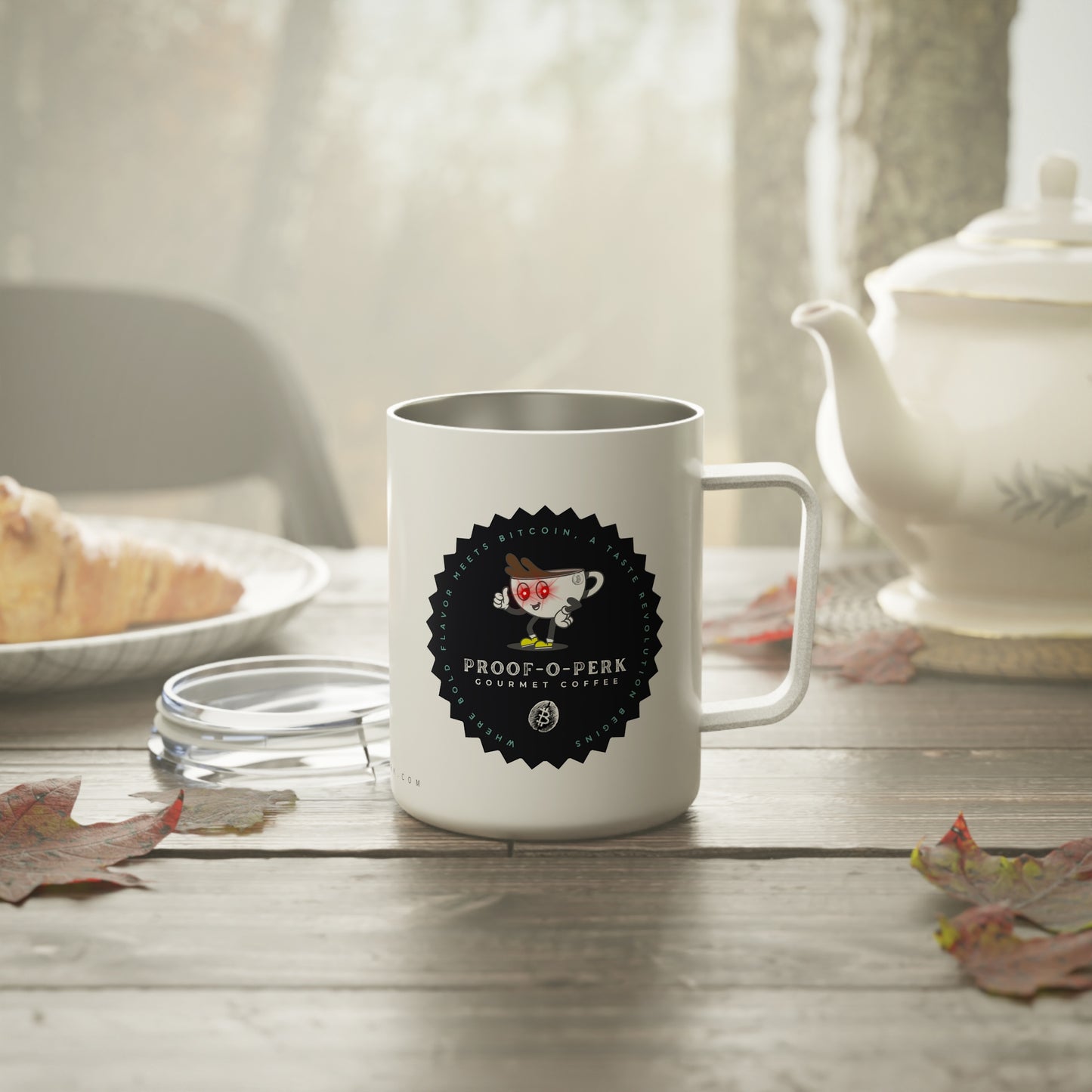 Proof-O-Perk Logo Insulated Coffee Mug, 10oz