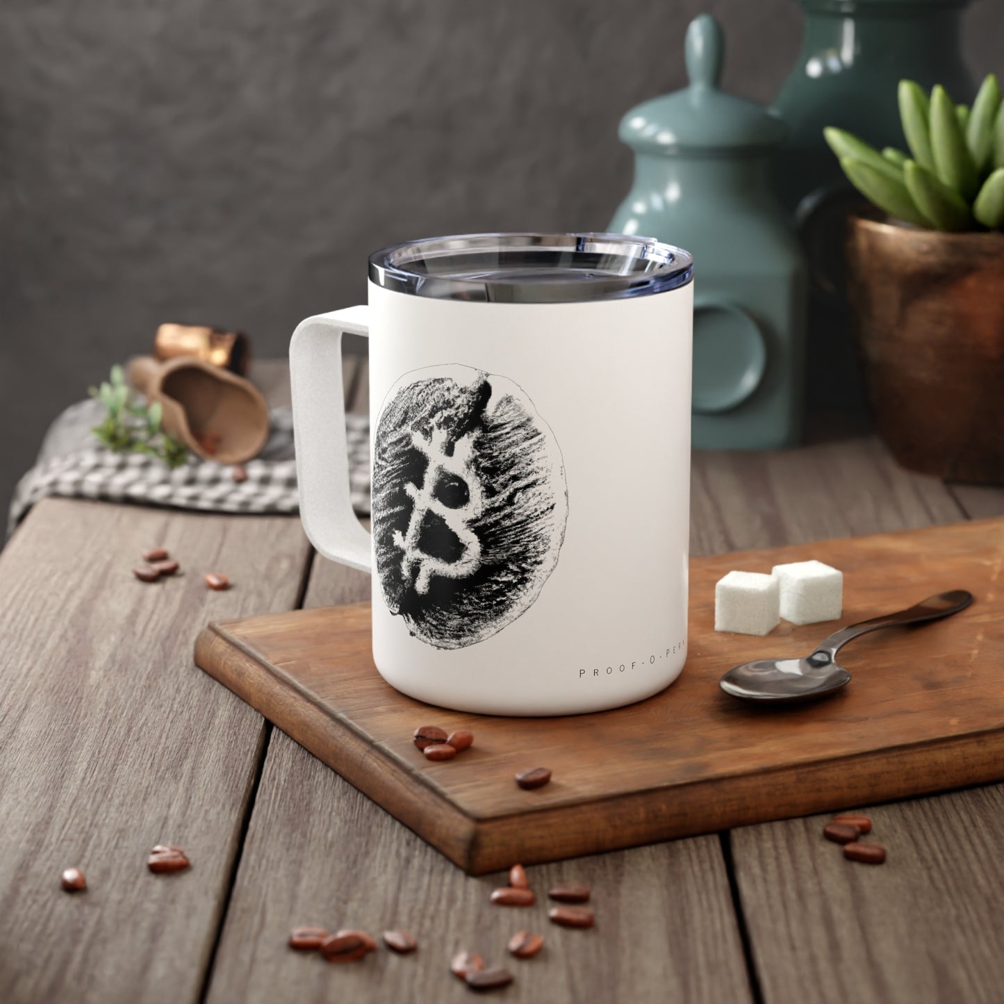Proof-O-Perk B-Bean Insulated Coffee Mug, 10oz