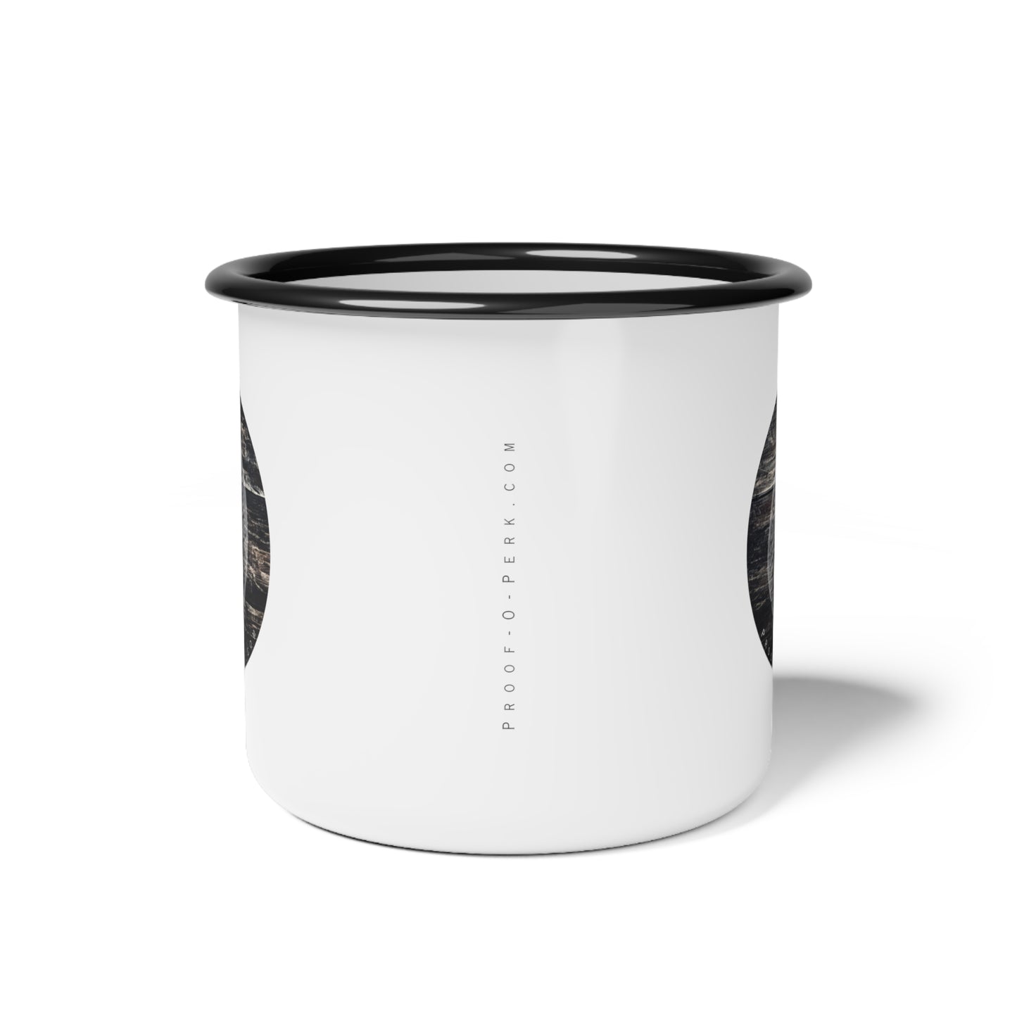 Proof-O-Perk Enameled Steel Mug, Woody B-Bean