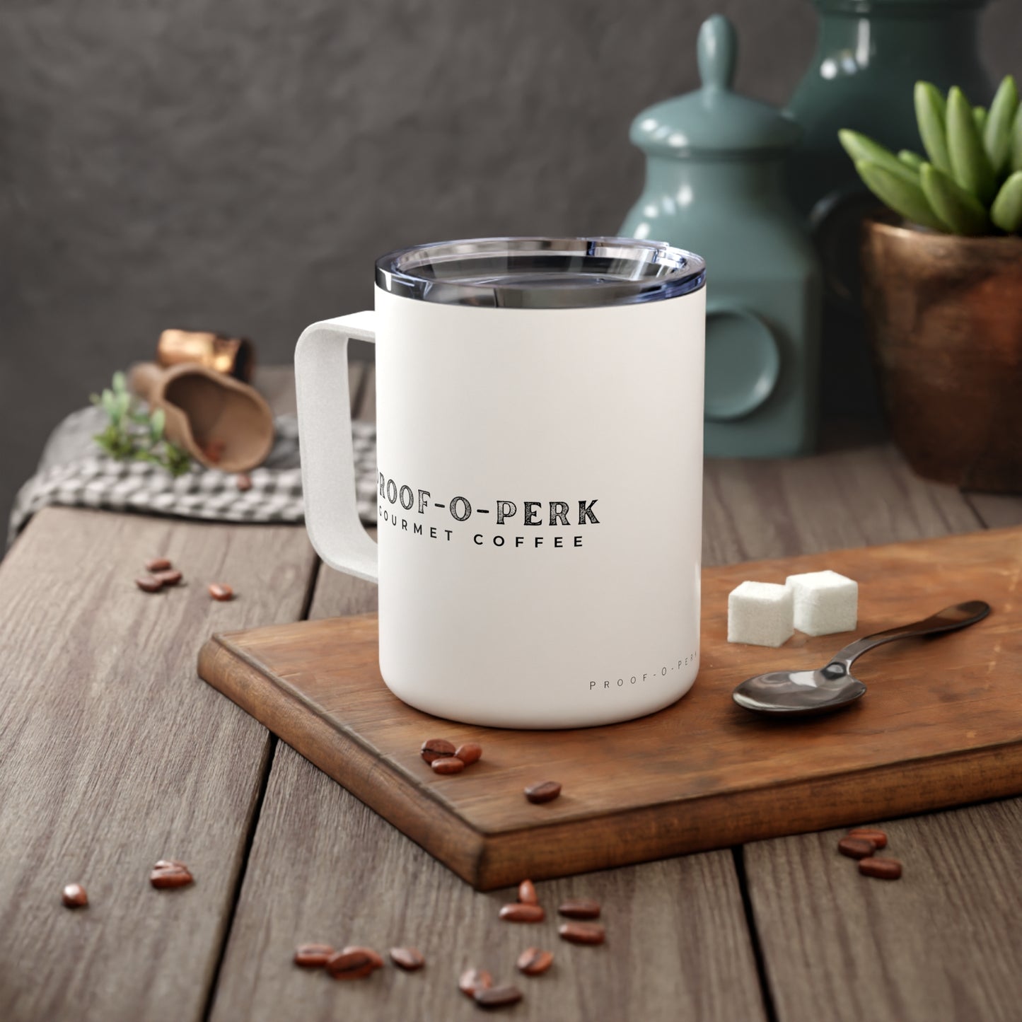 Proof-O-Perk Insulated Coffee Mug, 10oz