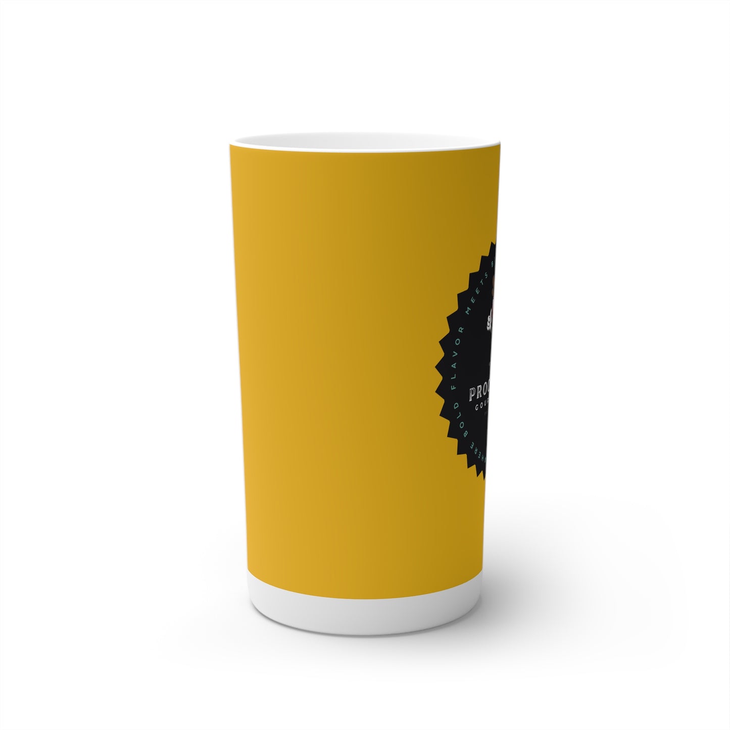 Proof-O-Perk Logo Yellow Conical Coffee Mugs (3oz, 8oz, 12oz)