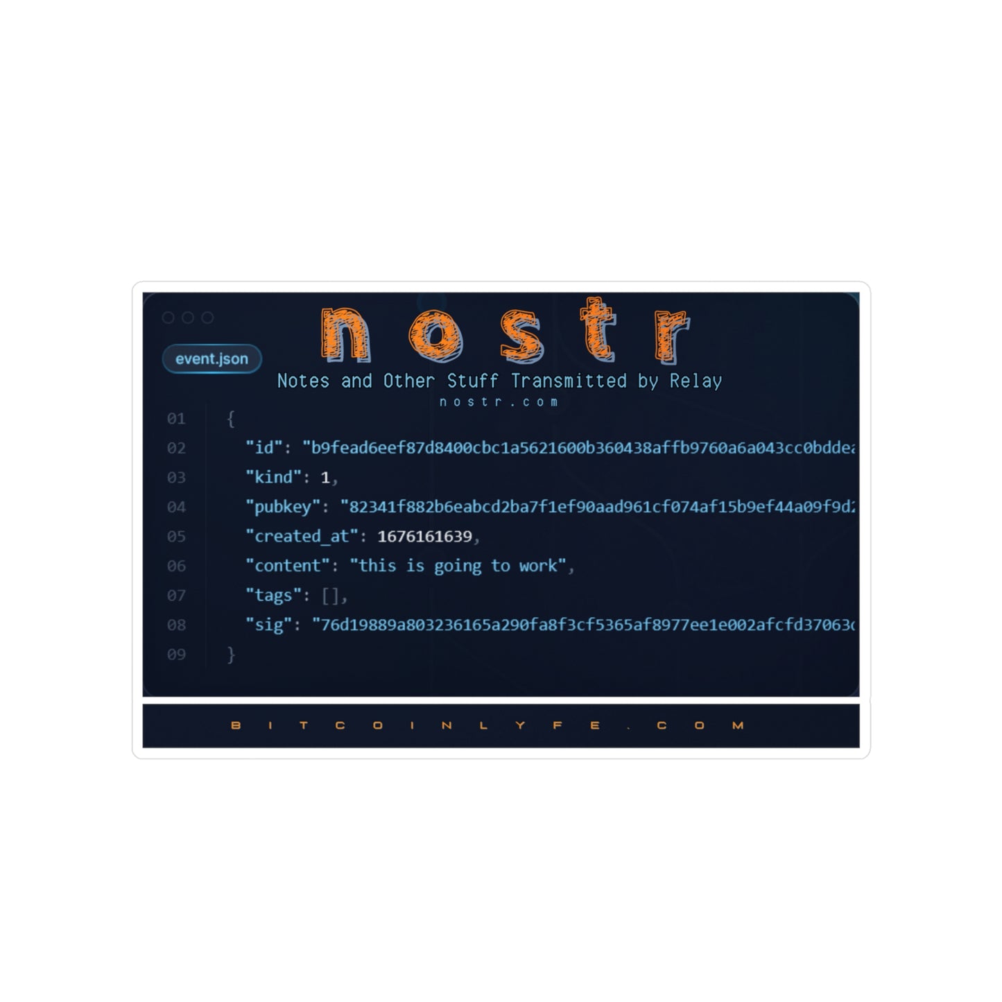 nostr is Going to Work, Vinyl Die-Cut Sticker
