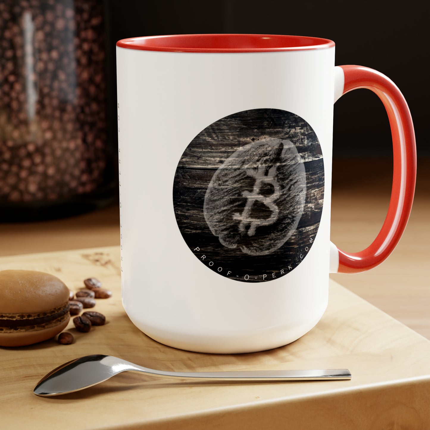 Proof-O-Perk Mug, Woody B-Bean