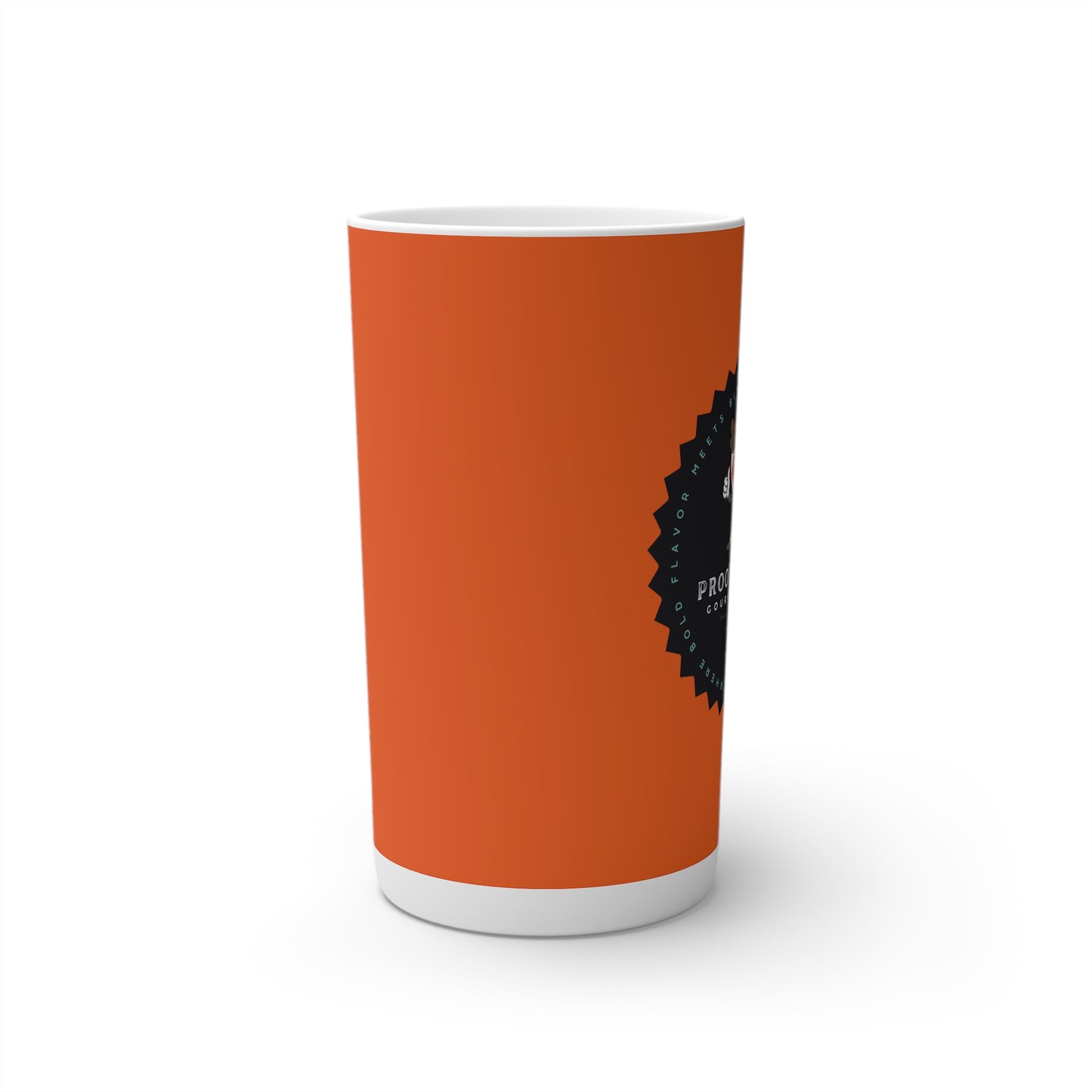 Proof-O-Perk Logo Orange Conical Coffee Mugs (3oz, 8oz, 12oz)