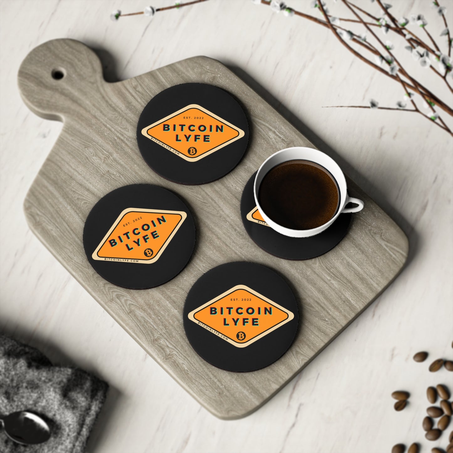 Bitcoin LYFE Coasters