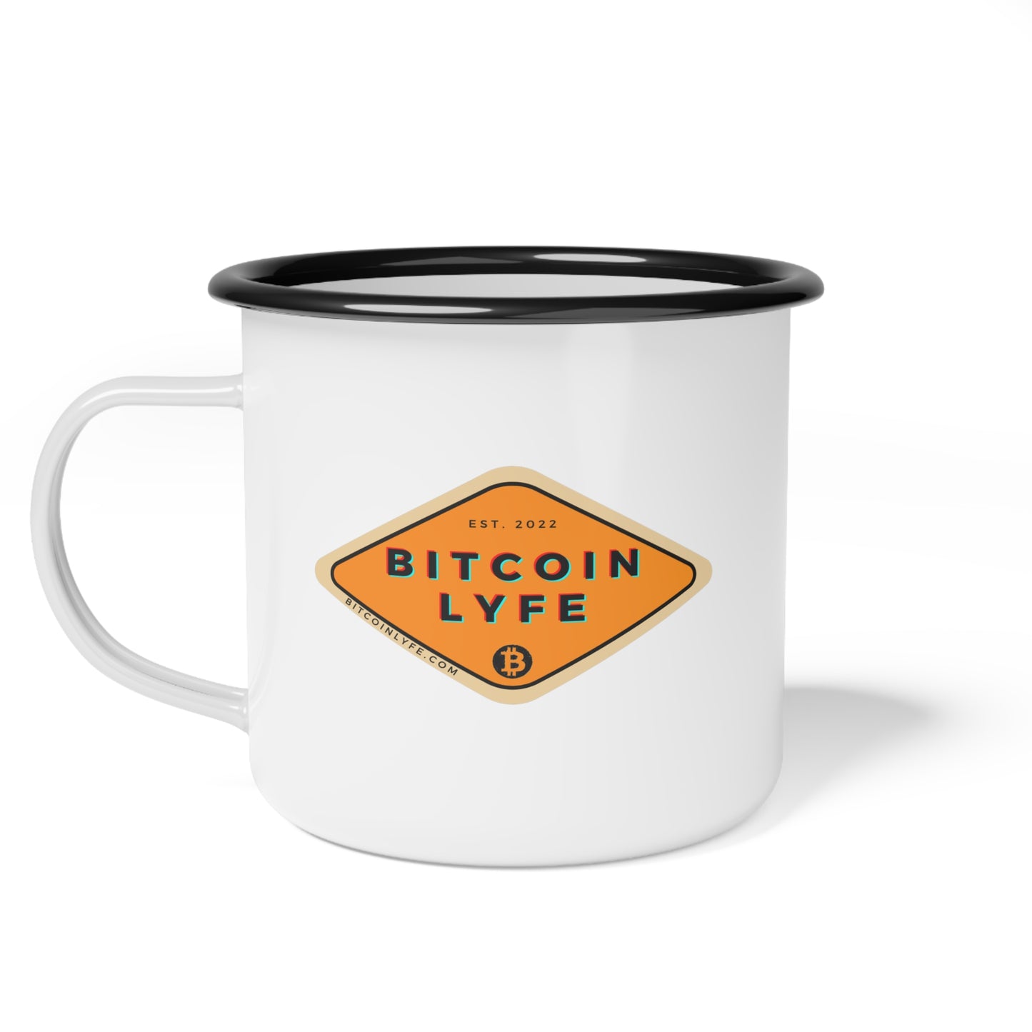 Bitcoin LYFE Enameled Steel Mug
