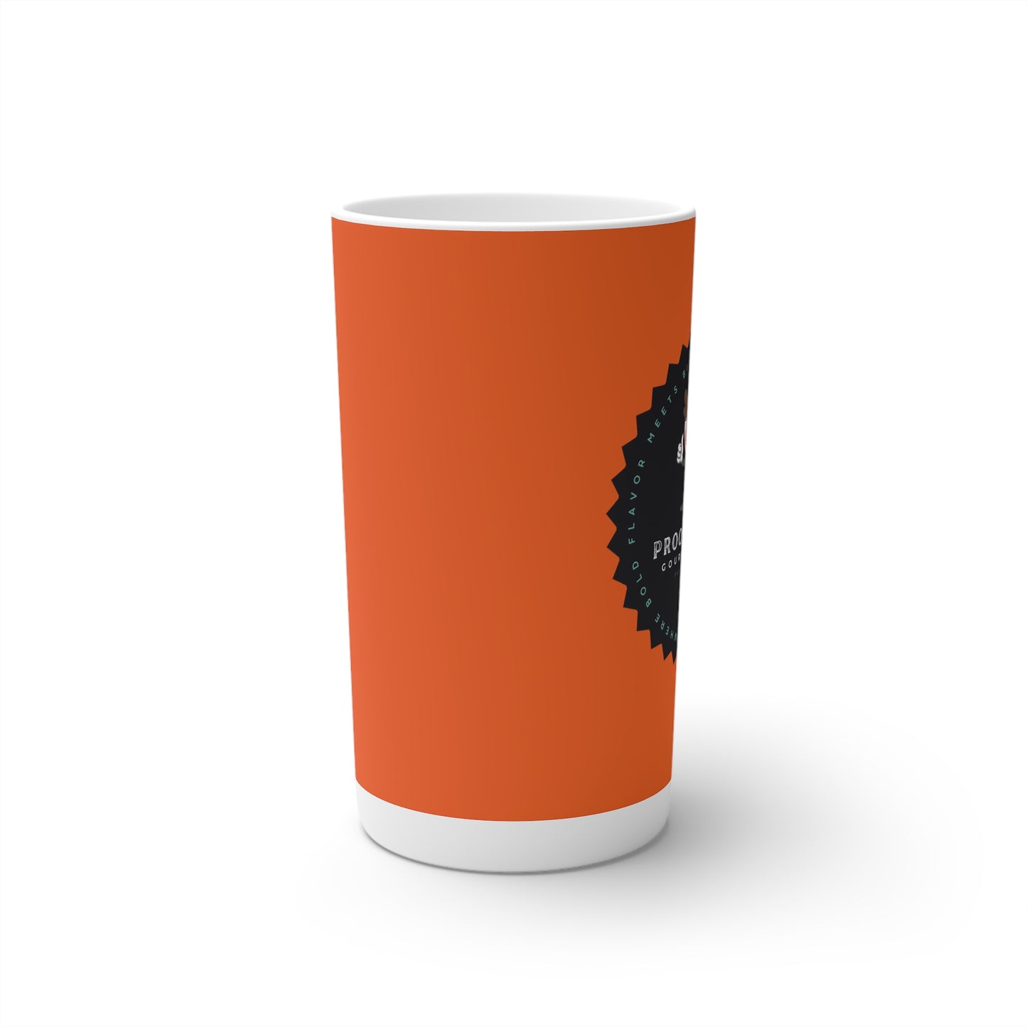 Proof-O-Perk Logo Orange Conical Coffee Mugs (3oz, 8oz, 12oz)