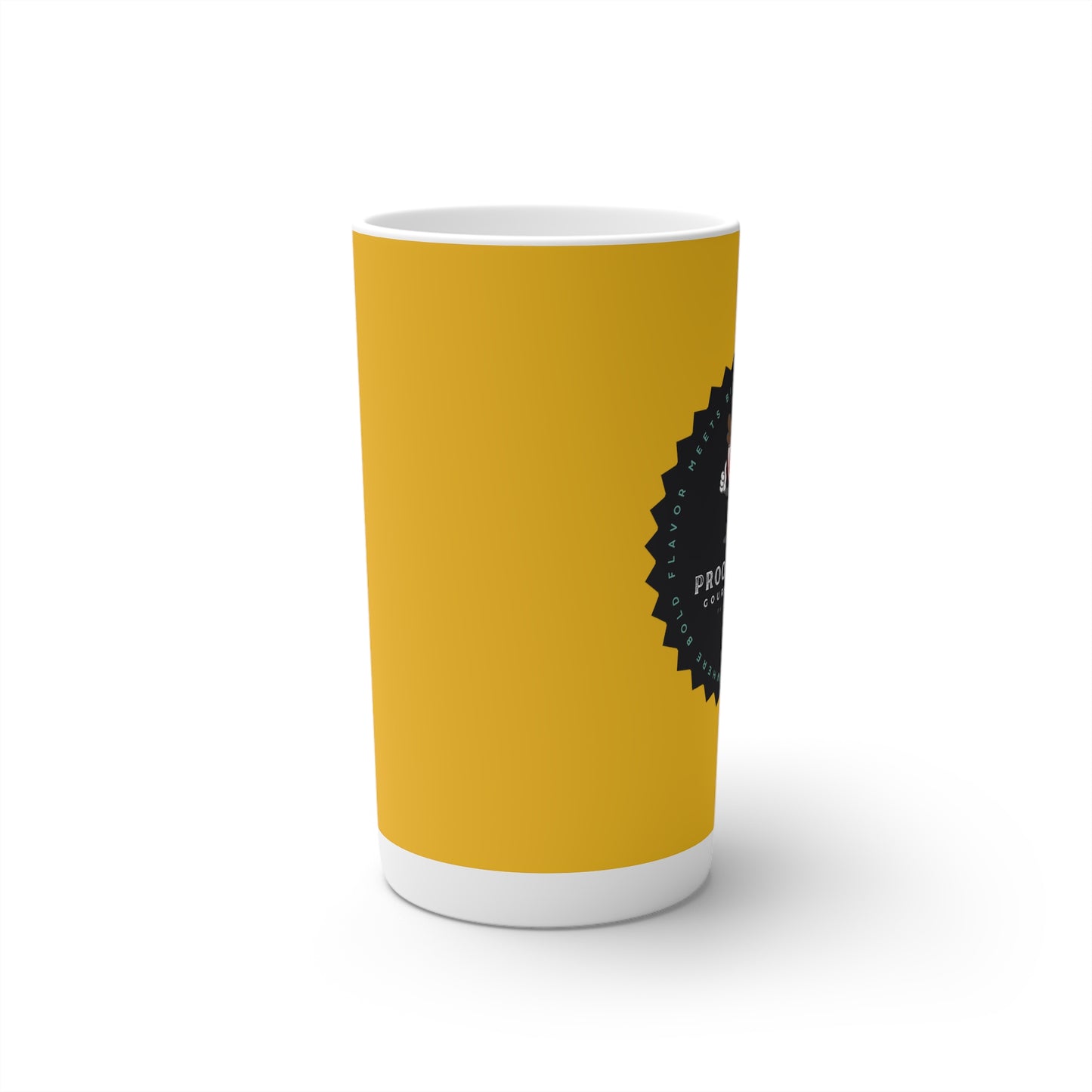 Proof-O-Perk Logo Yellow Conical Coffee Mugs (3oz, 8oz, 12oz)