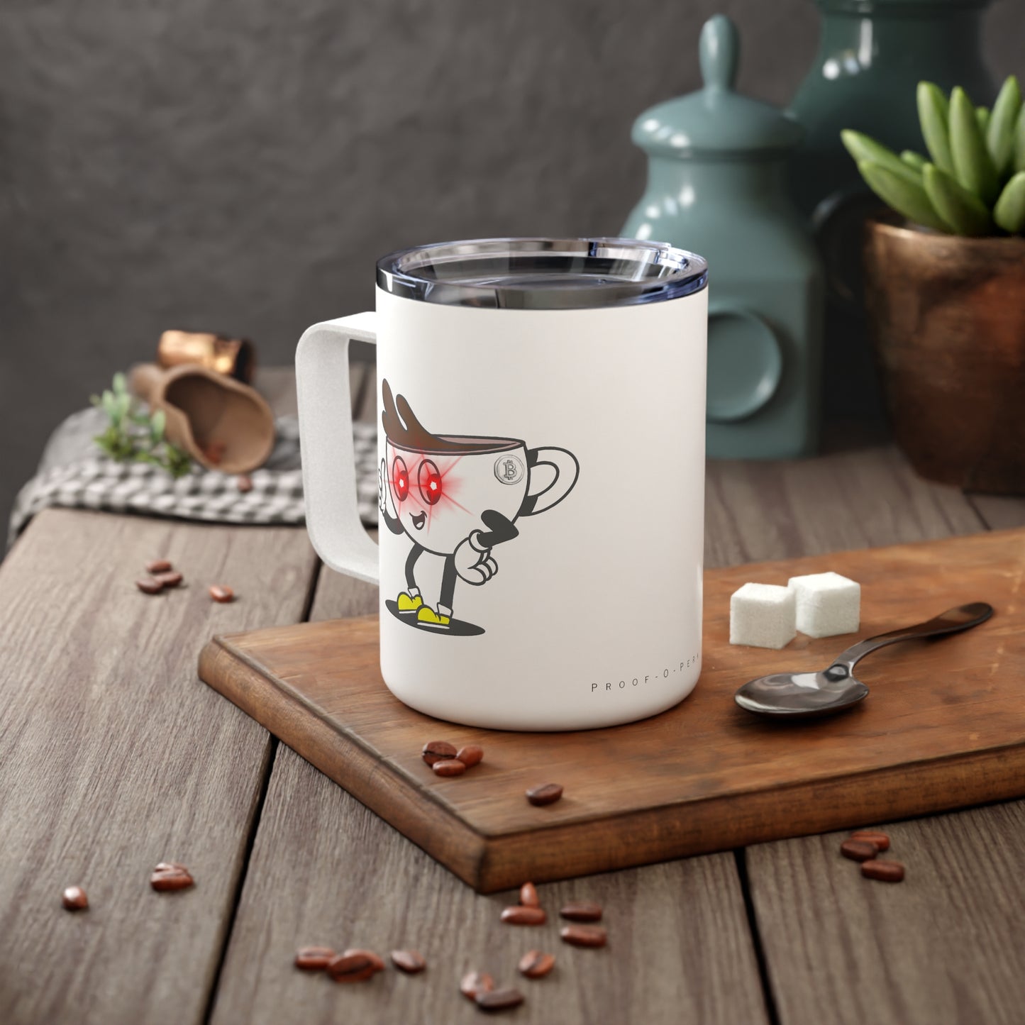Proof-O-Perk "Bitty" Insulated Coffee Mug, 10oz