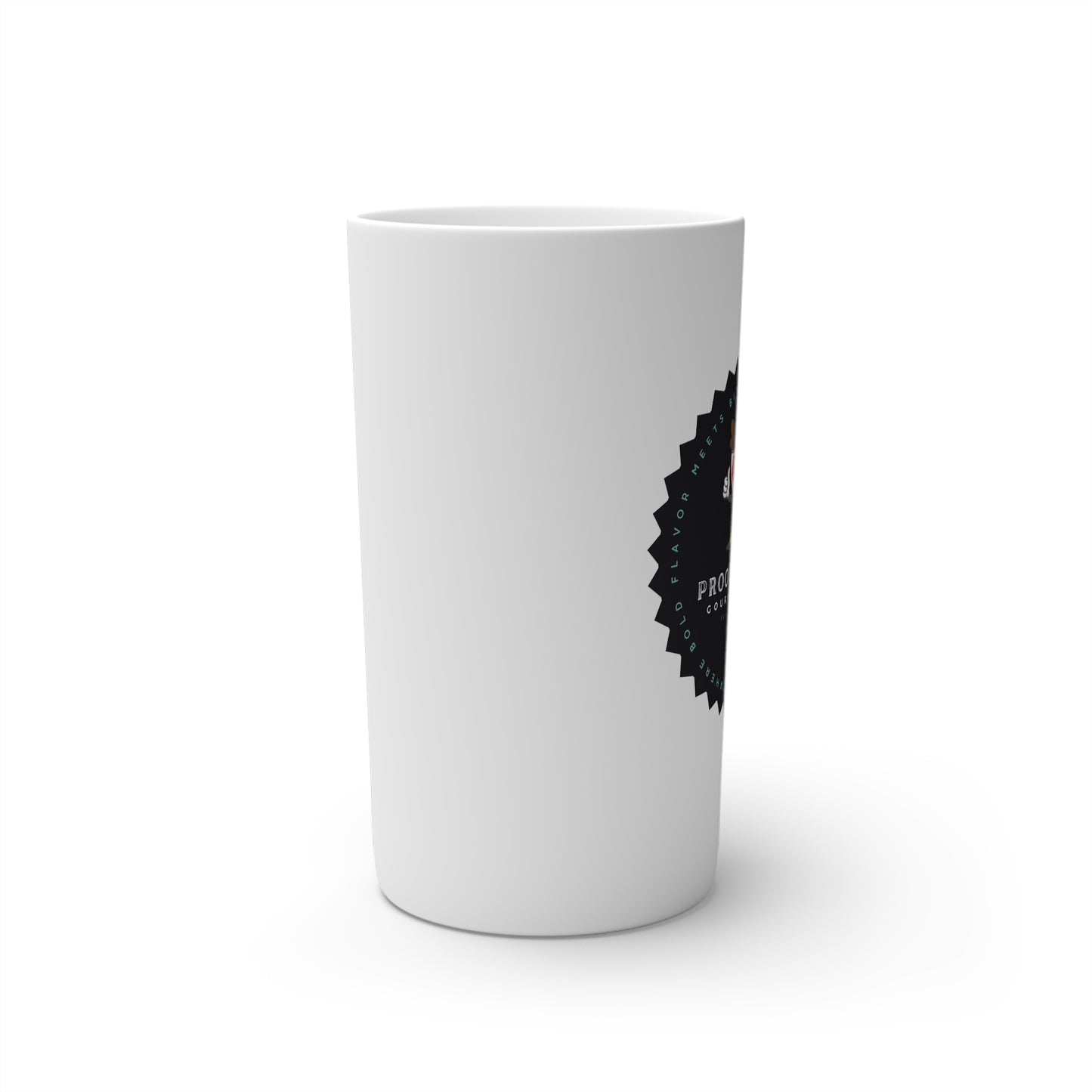 Proof-O-Perk Logo White Conical Coffee Mugs (3oz, 8oz, 12oz)