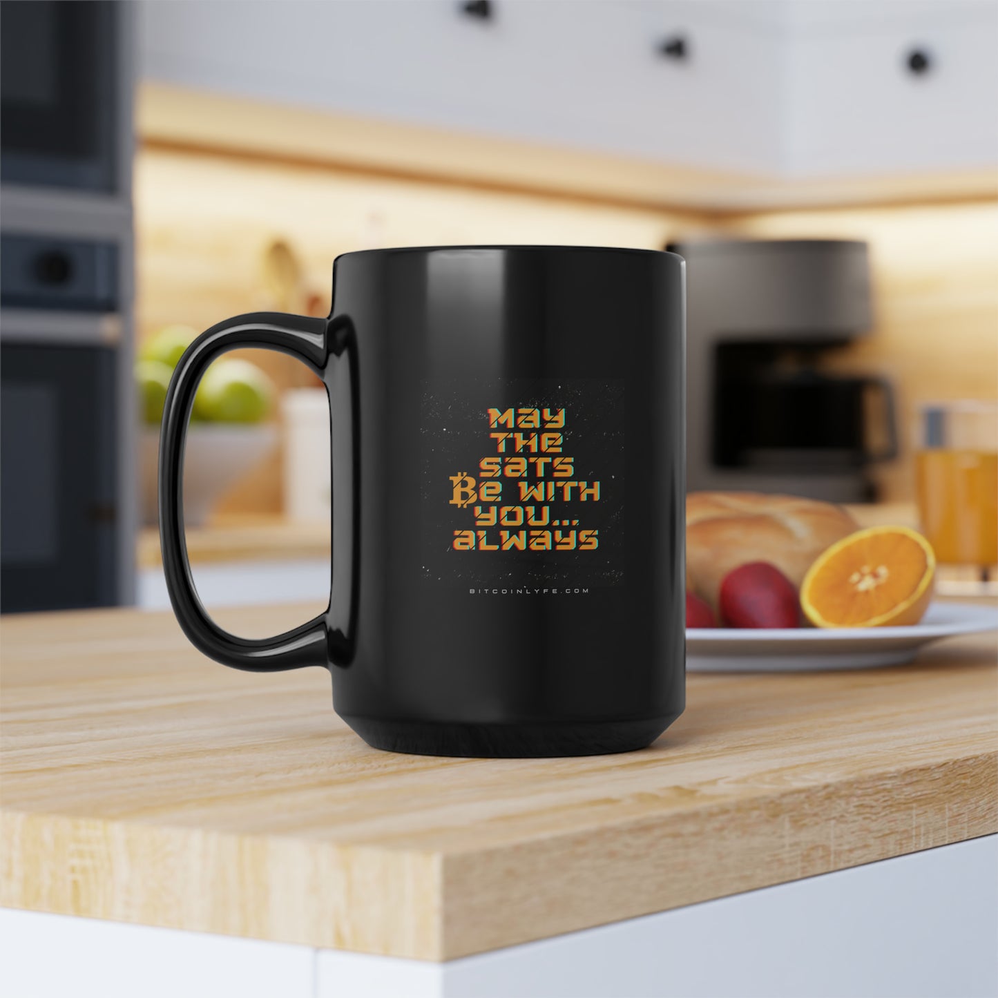 May the Sats be with You Black Mug
