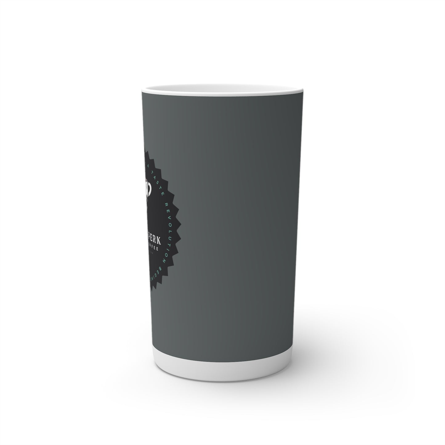 Proof-O-Perk Logo Gray Conical Coffee Mugs (3oz, 8oz, 12oz)