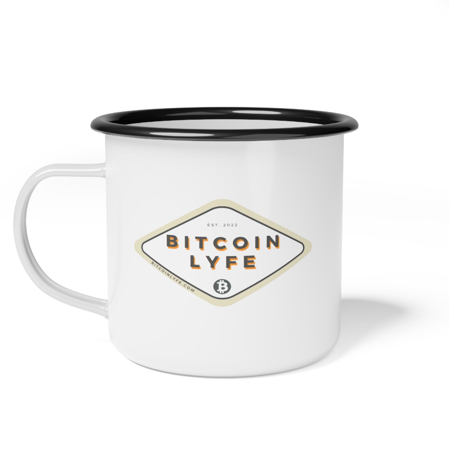 Bitcoin LYFE (Transparent) Enameled Steel Mug