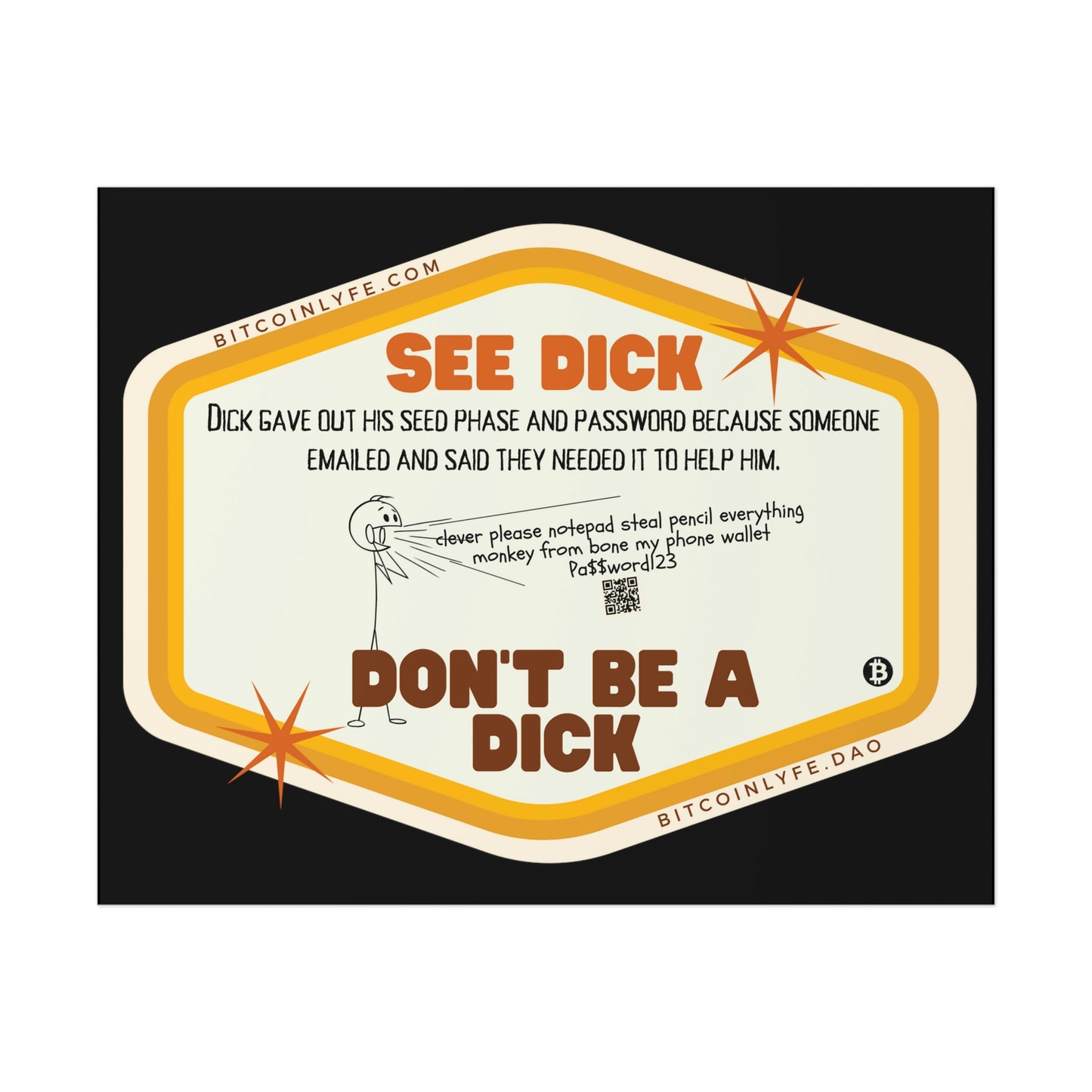 Crypto Dick Poster, Seed Phrase