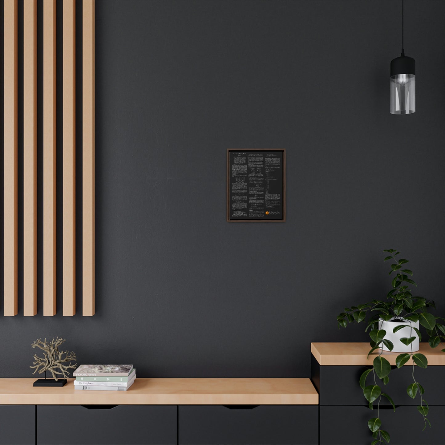 Bitcoin White Paper - White Text on Black, Gallery Canvas Wrap