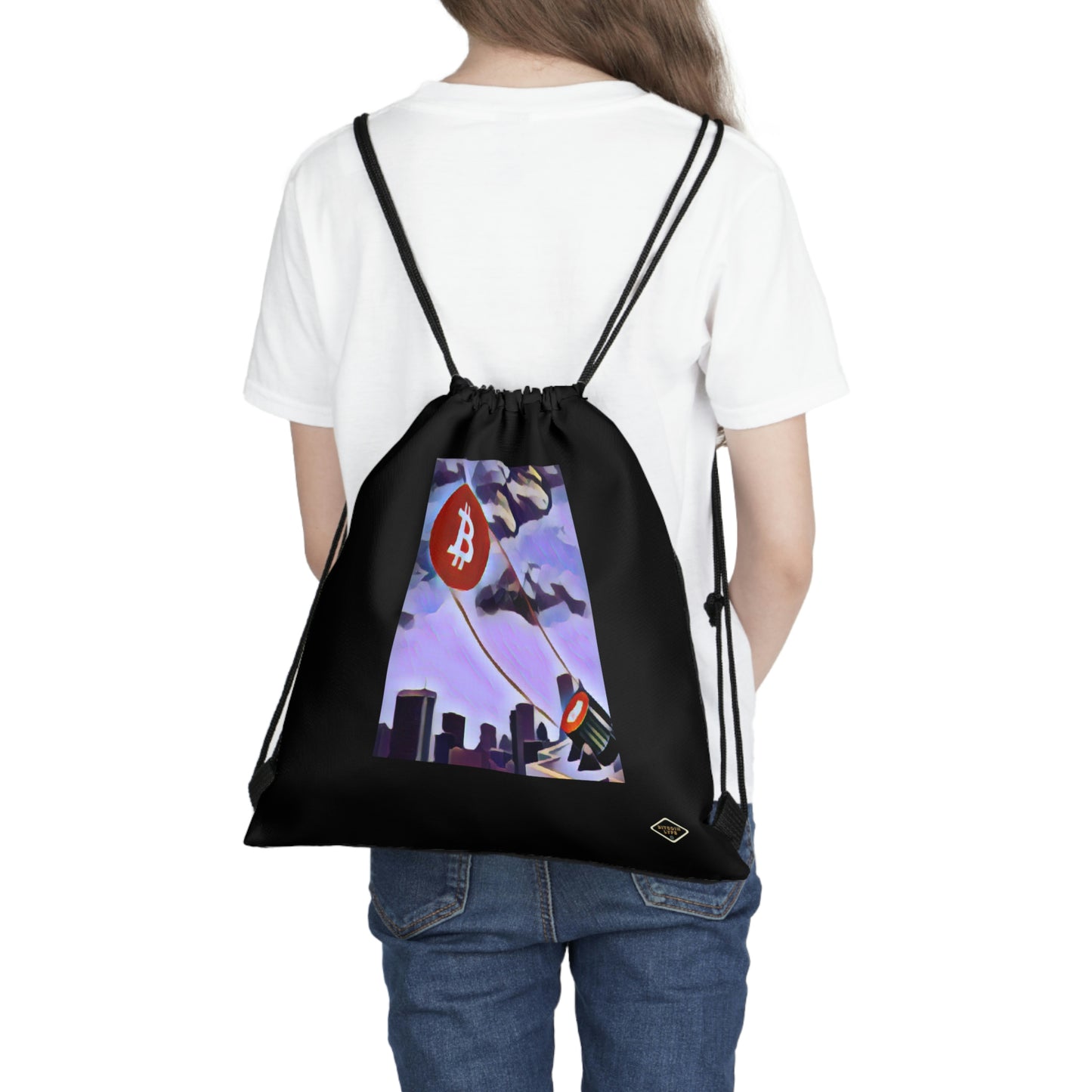 The B Signal Outdoor Drawstring Bag