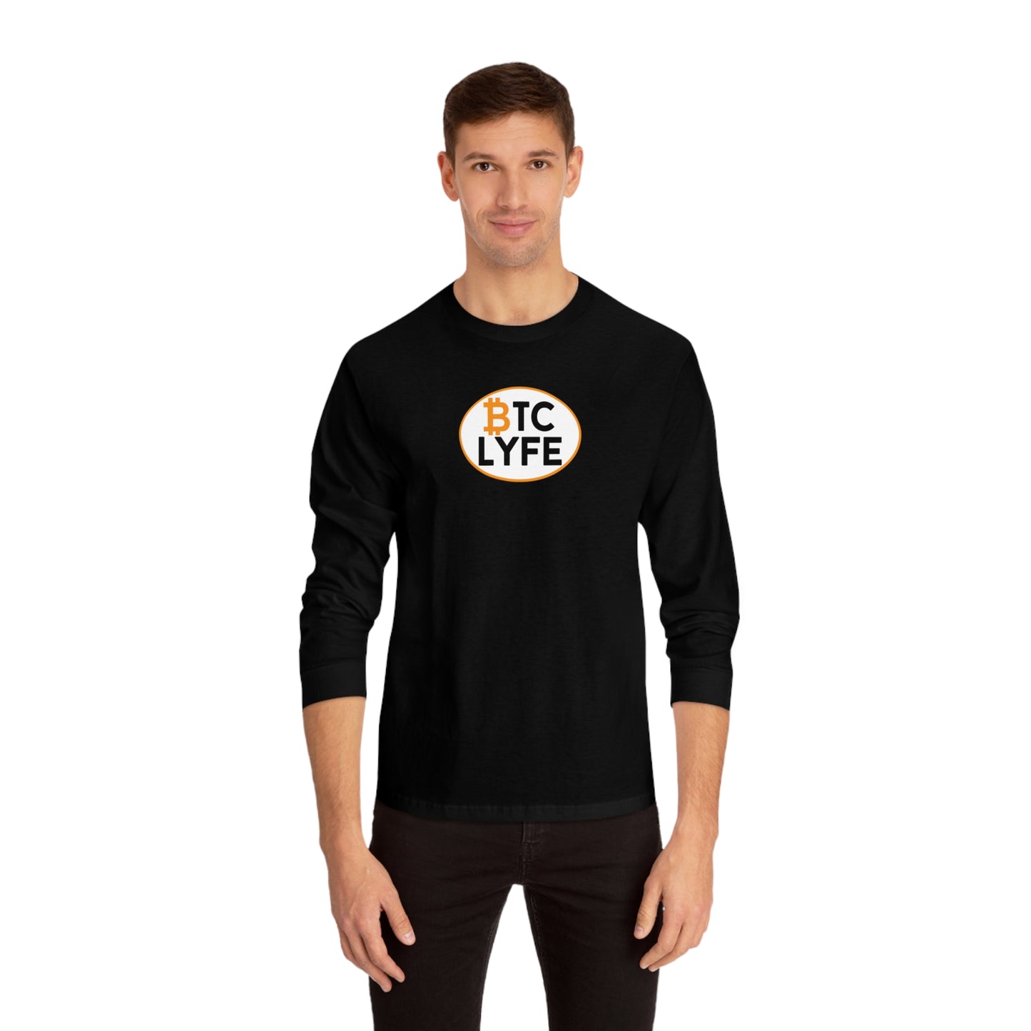 Bitcoin LYFE (Oval) Long Sleeve T-Shirt