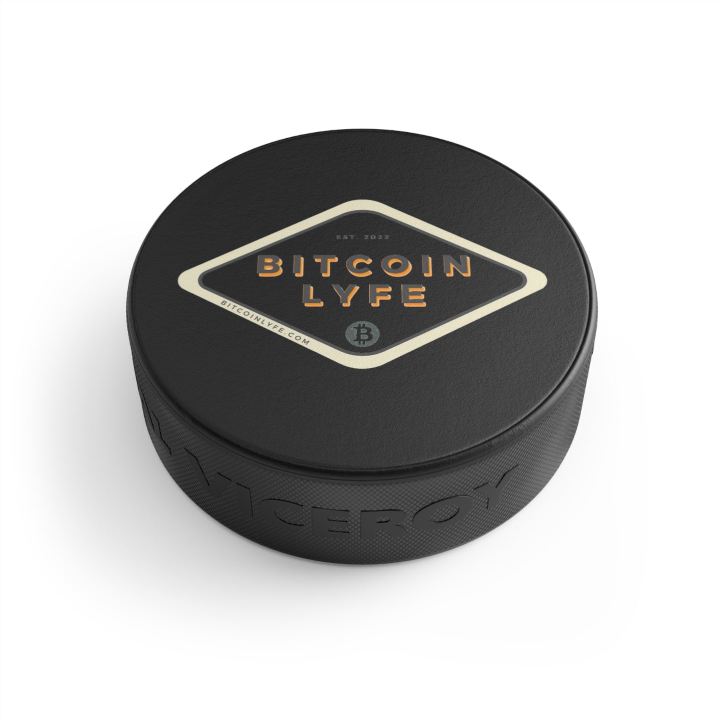 Bitcoin LYFE (Transparent) Hockey Puck
