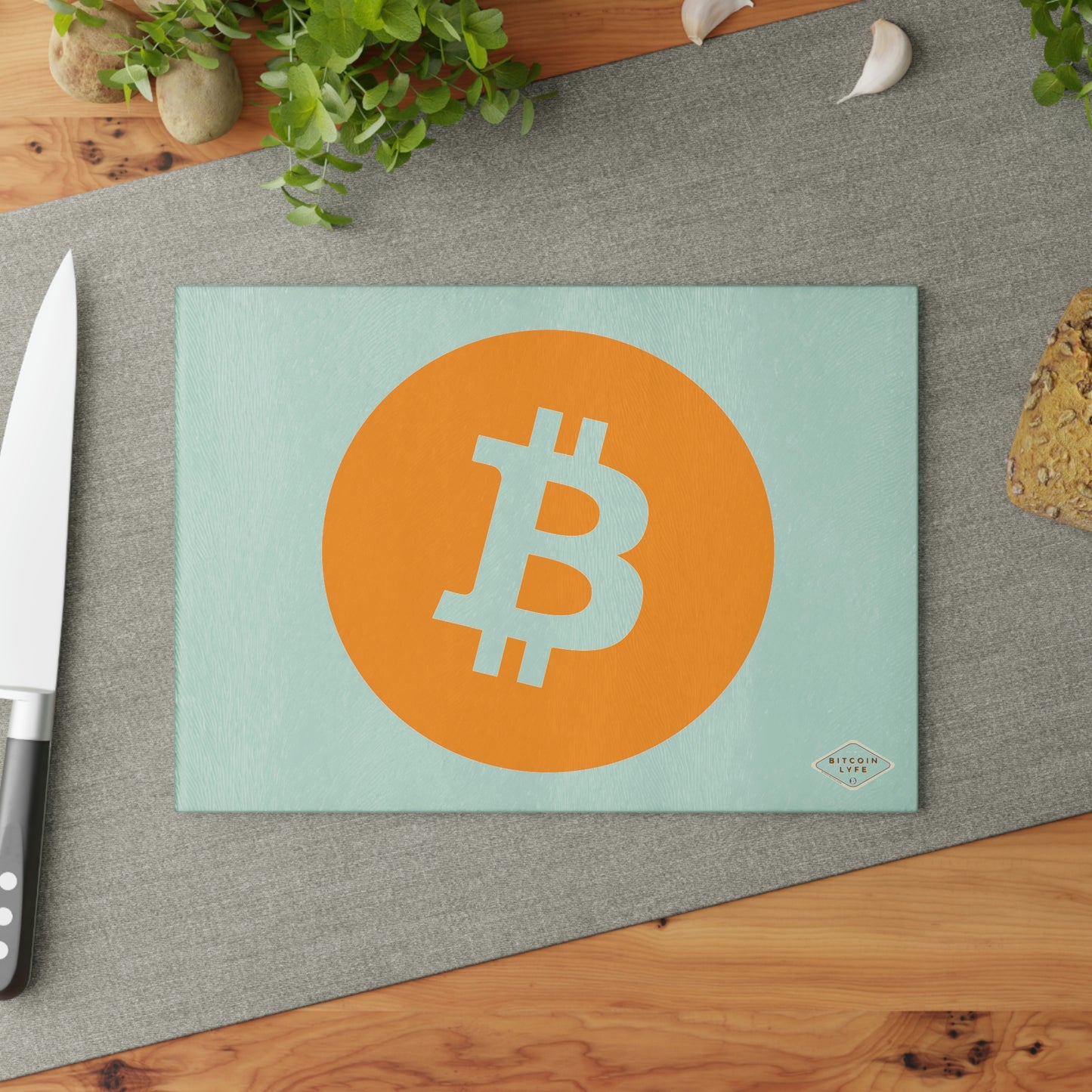 Bitcoin Glass Cutting Board, BTC2