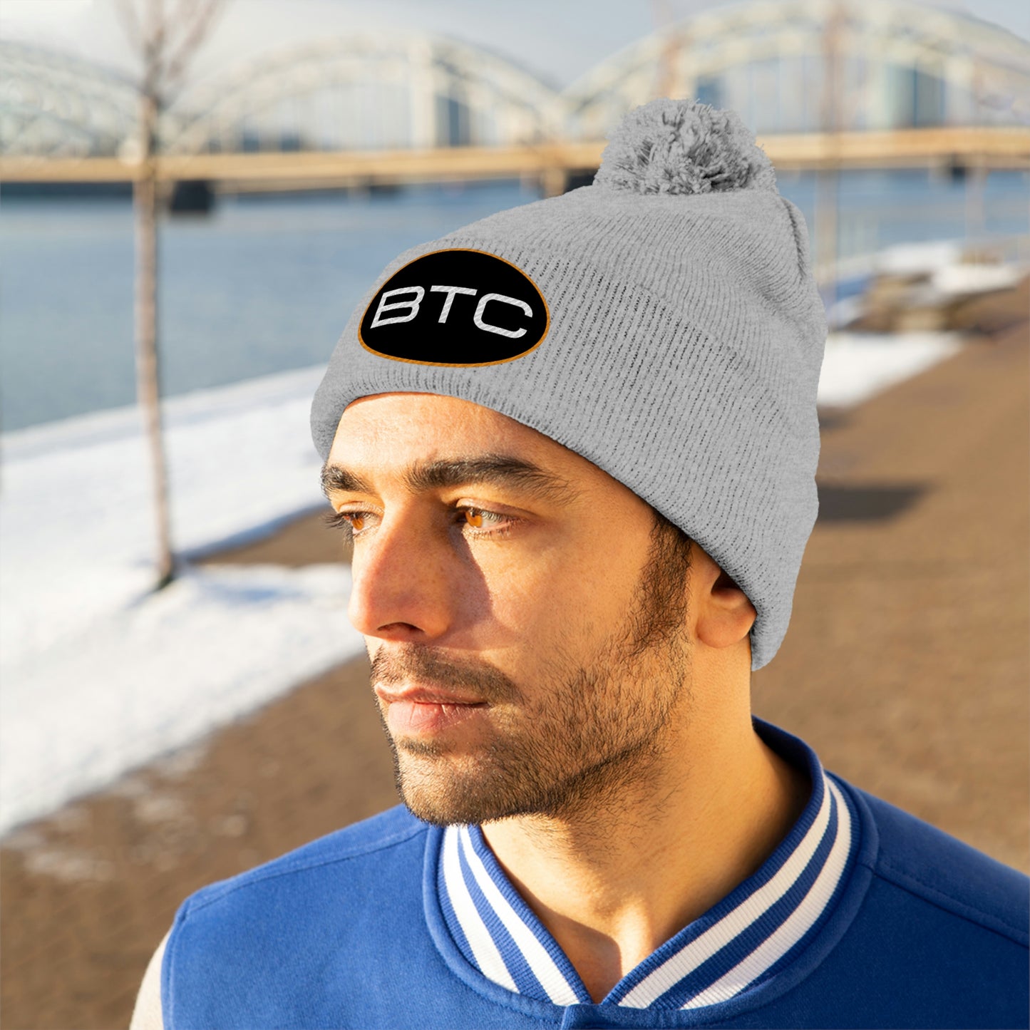 BTC Oval #1 Pom Pom Beanie