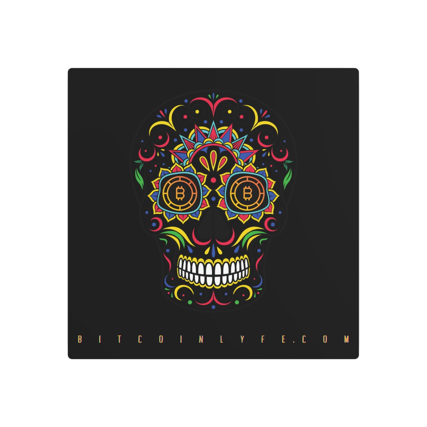 Día de los Muertos Metal Art Sign, Catorce Negro