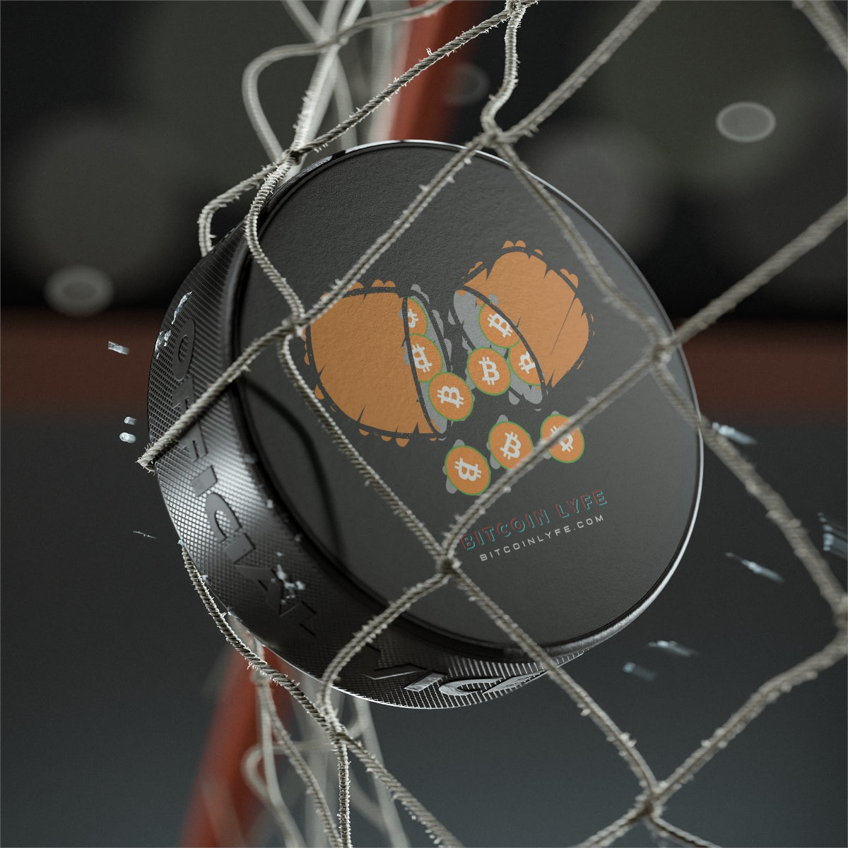 Bitcoin LYFE Orange Pill Hockey Puck