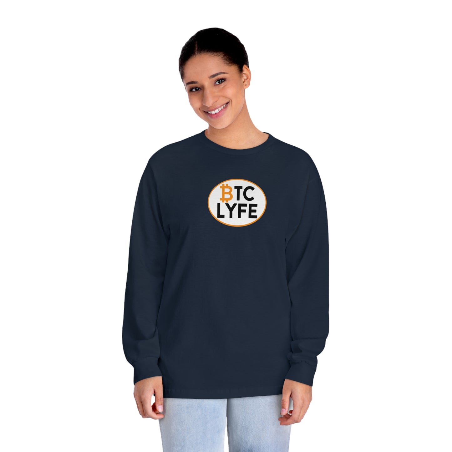 Bitcoin LYFE (Oval) Long Sleeve T-Shirt