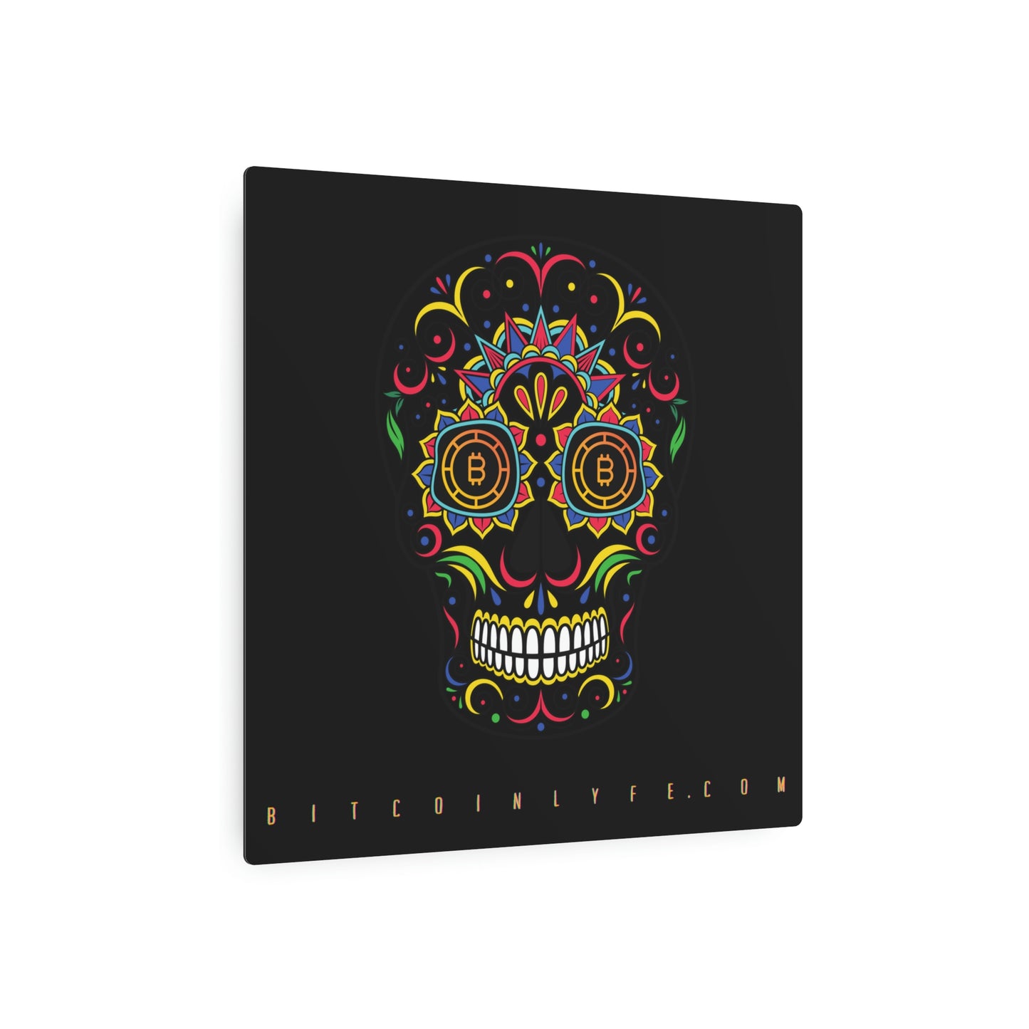 Día de los Muertos Metal Art Sign, Catorce Negro