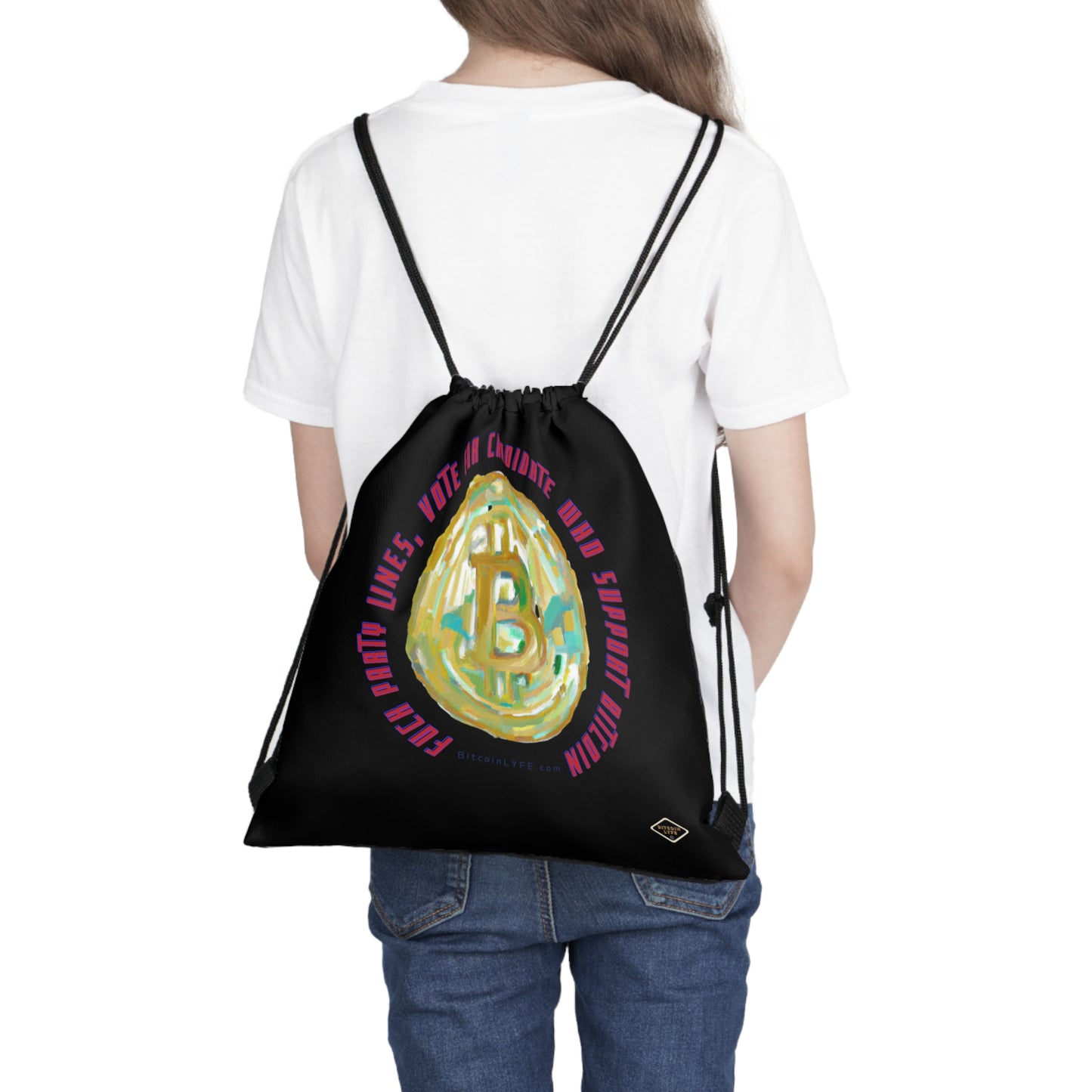 Vote - F*ck Party Lines Outdoor Drawstring Bag