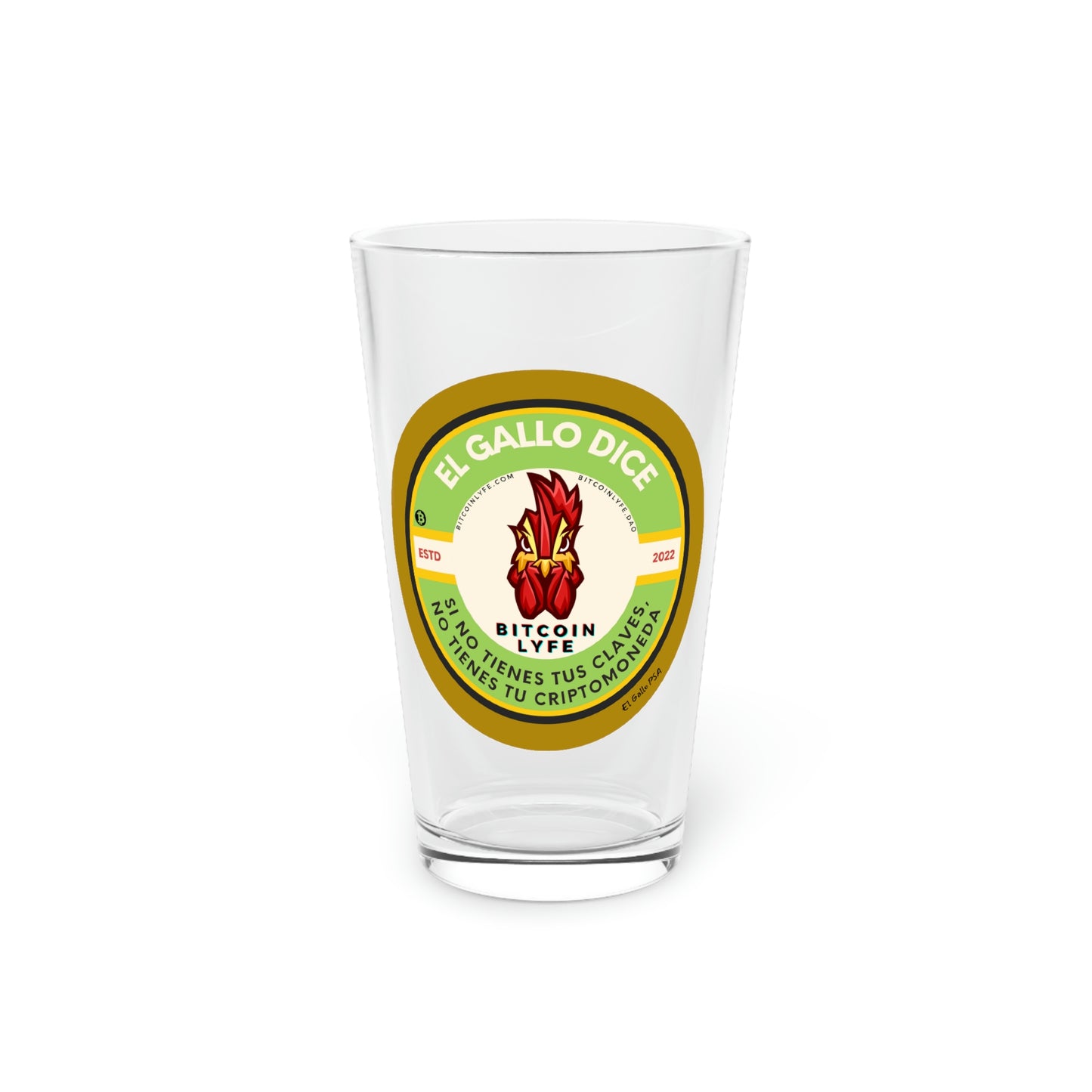 El Gallo PSA Pint Glass, Claves