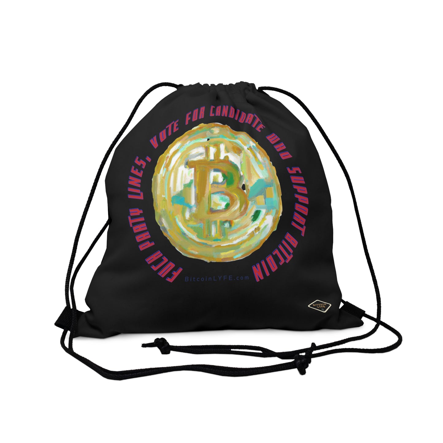 Vote - F*ck Party Lines Outdoor Drawstring Bag