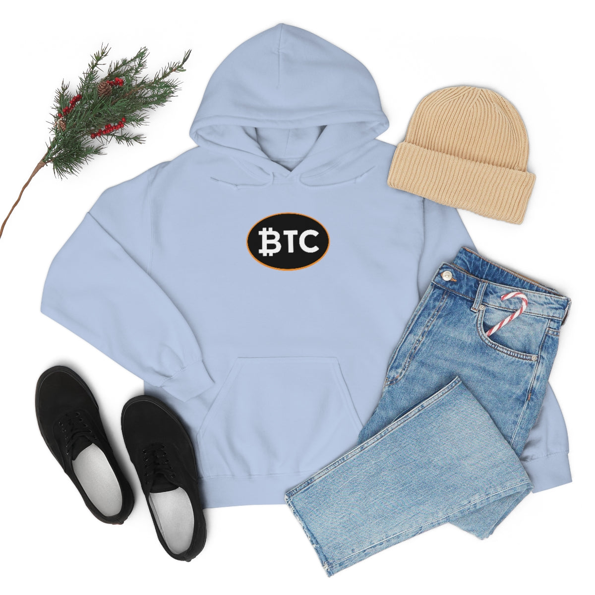 Bitcoin Oval #4 Hoodie, Blackout Version