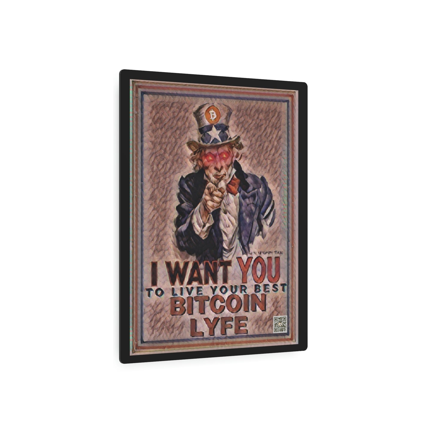 Bitcoin LYFE Uncle Sam Metal Art Sign