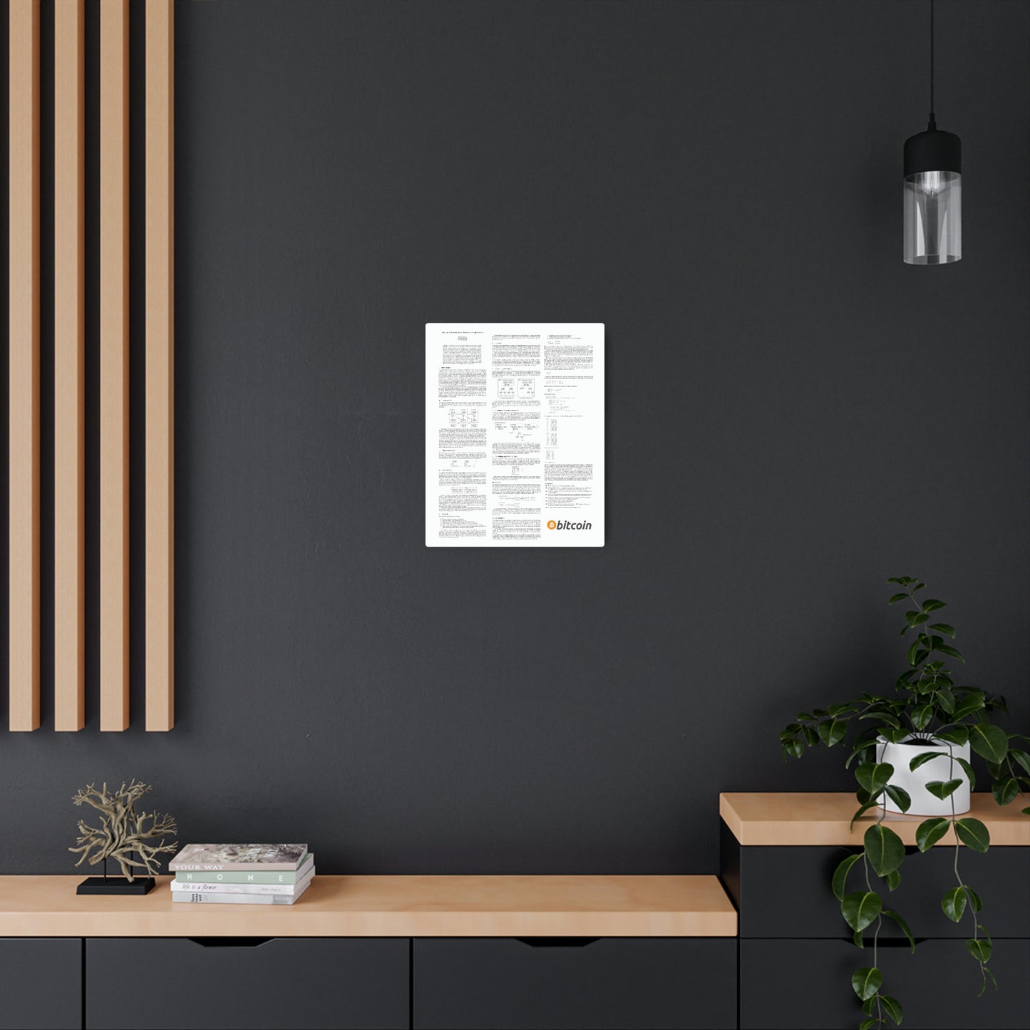 Bitcoin White Paper Metal Art Sign, 16" x 20"