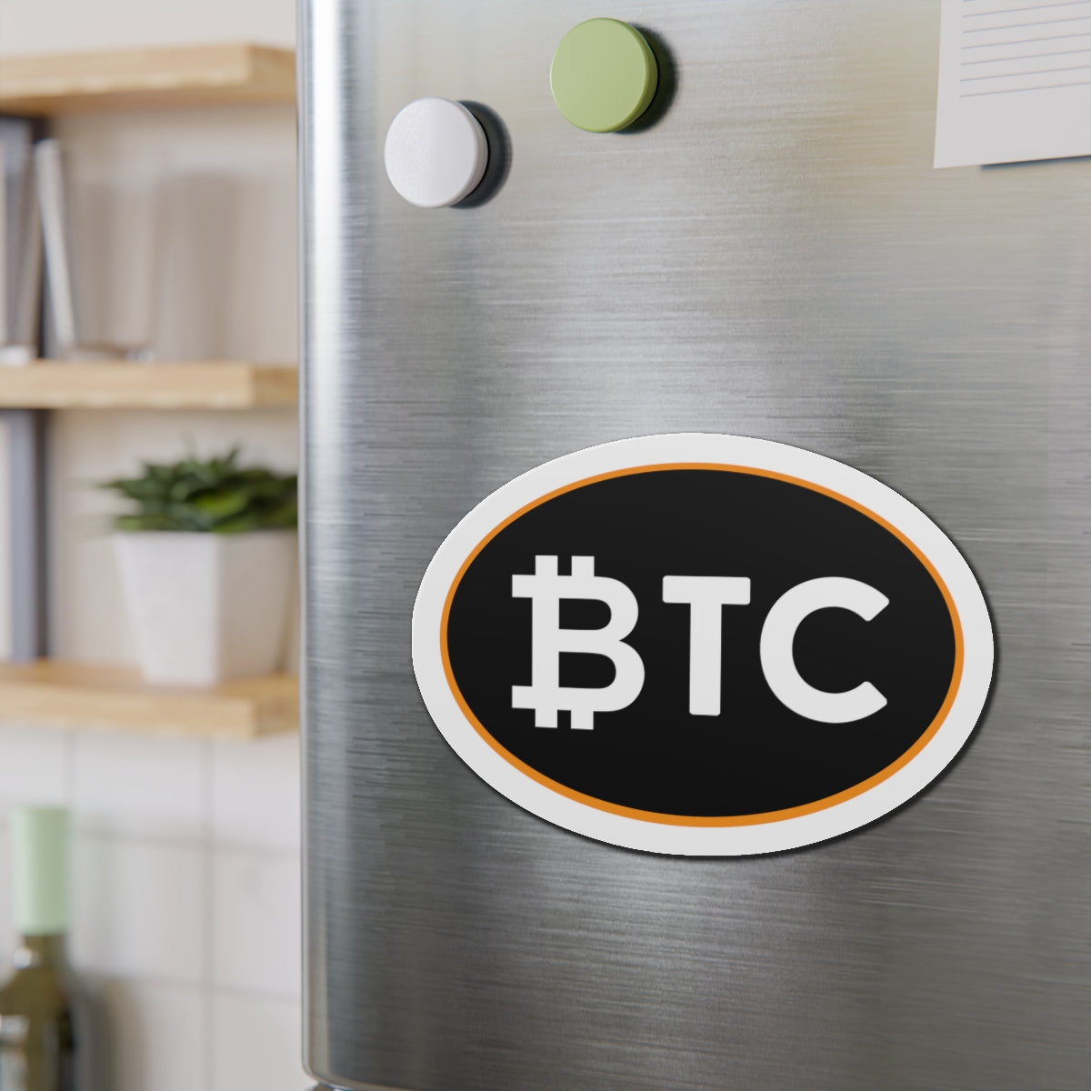 BTC Oval #4 Magnet, Blackout Version