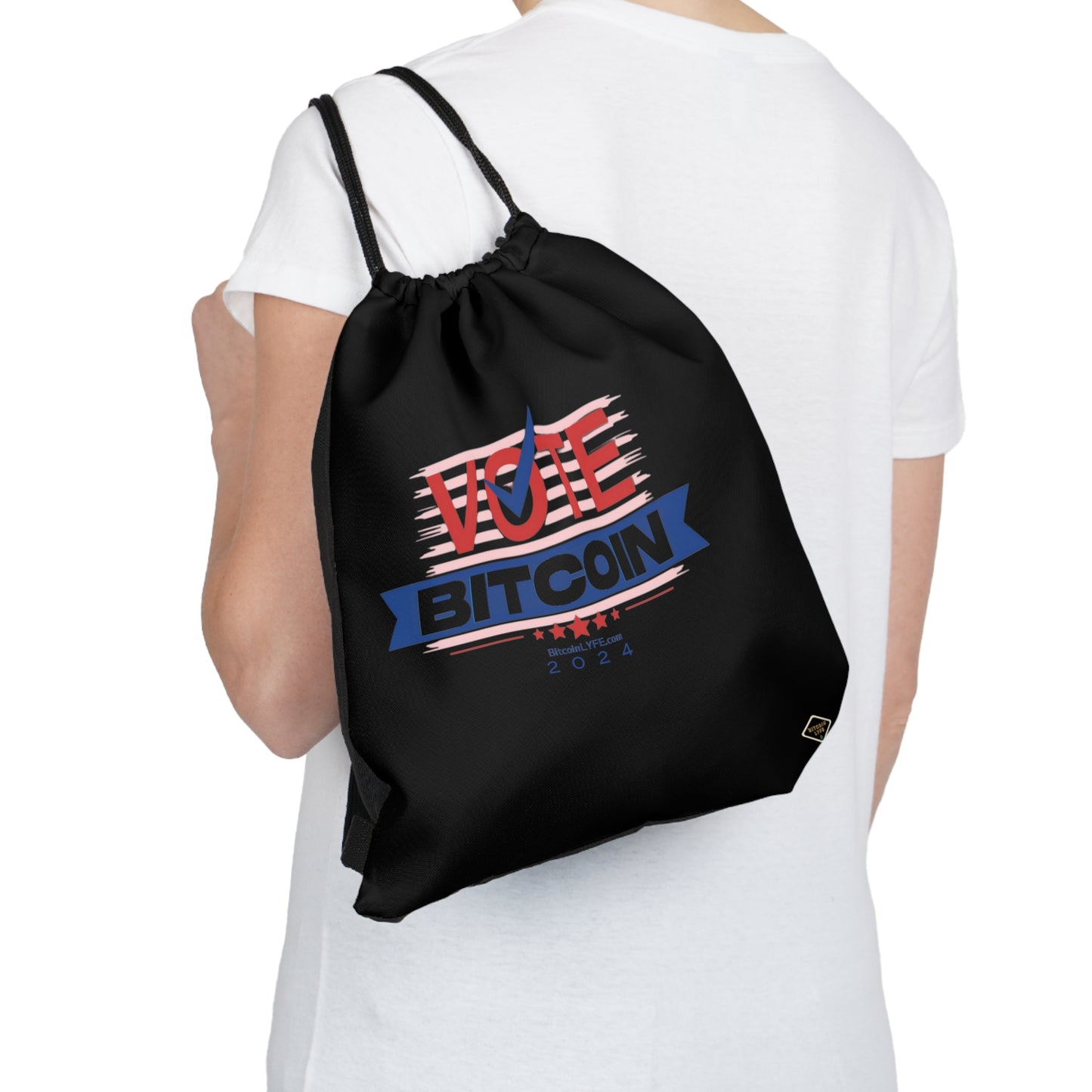 Vote - Bitcoin Outdoor Drawstring Bag