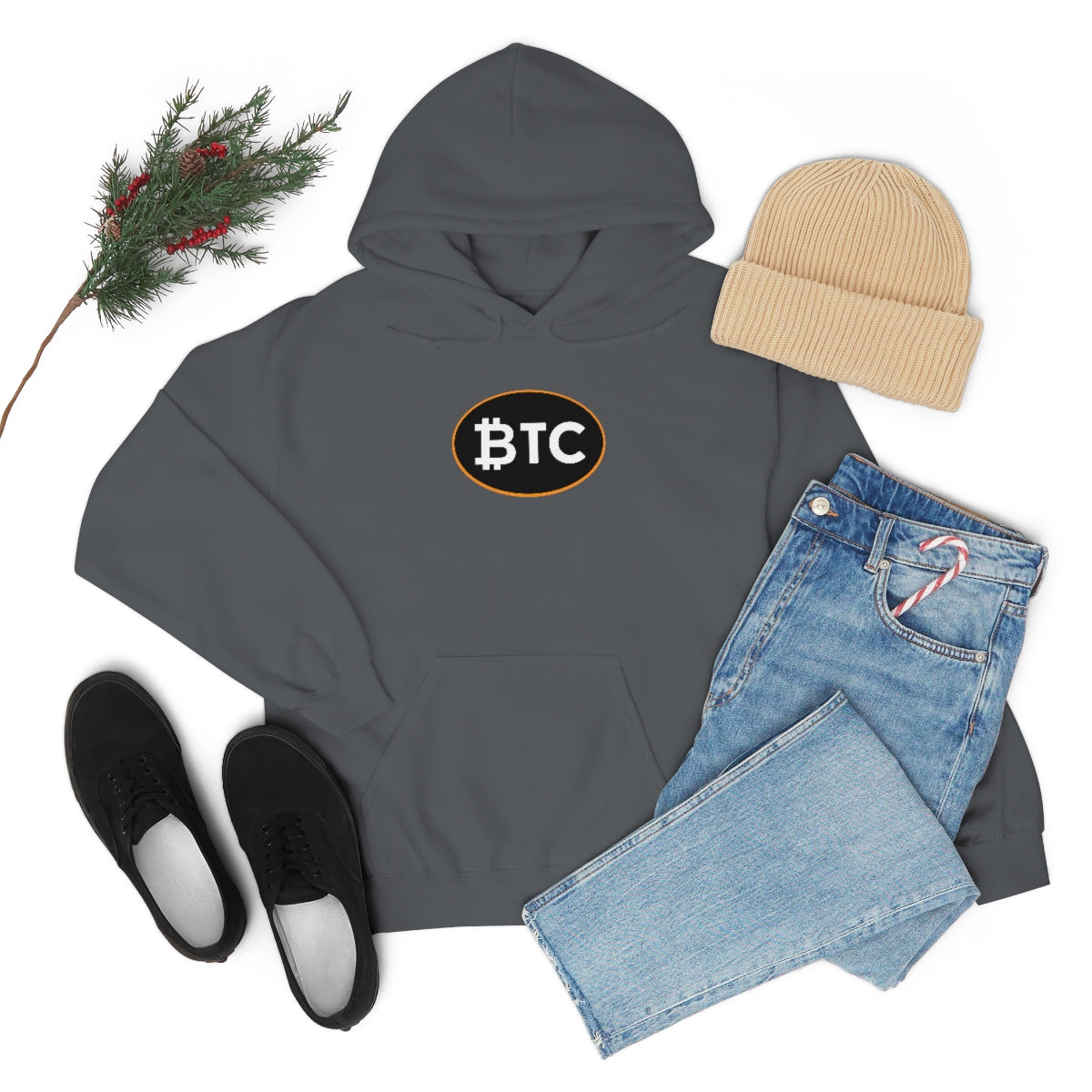 Bitcoin Oval #4 Hoodie, Blackout Version