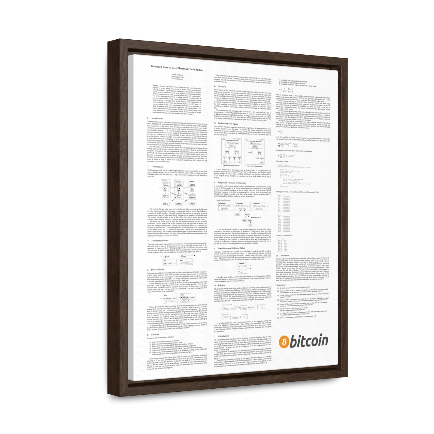 Bitcoin White Paper, Gallery Canvas Wrap