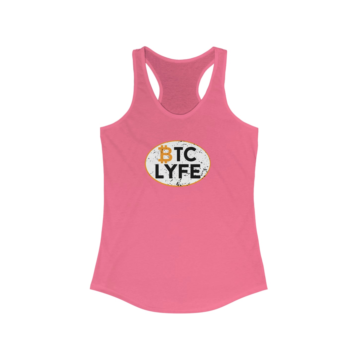 Bitcoin LYFE Oval Racerback Tank